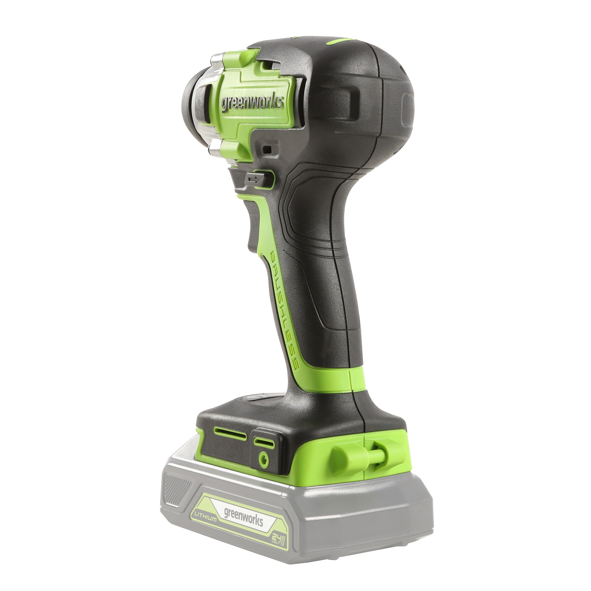 Greenworks 24-volt 1/4-pulgadas sin escobillas Inalámbrico Destornillador de impacto (Batería no incluida y cargador no incluido) IS24L00