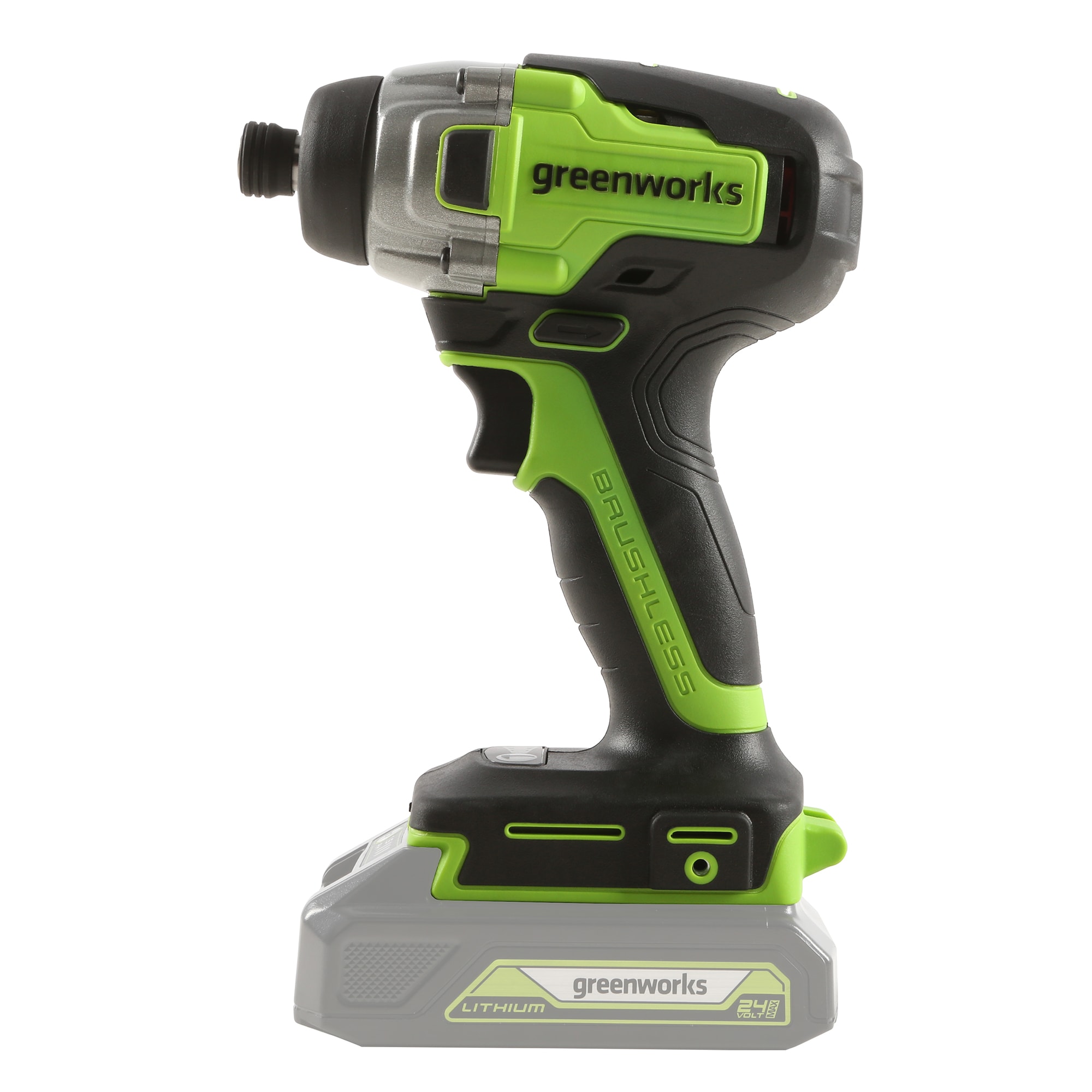 Greenworks 24-volt 1/4-pulgadas sin escobillas Inalámbrico Destornillador de impacto (Batería no incluida y cargador no incluido) IS24L00