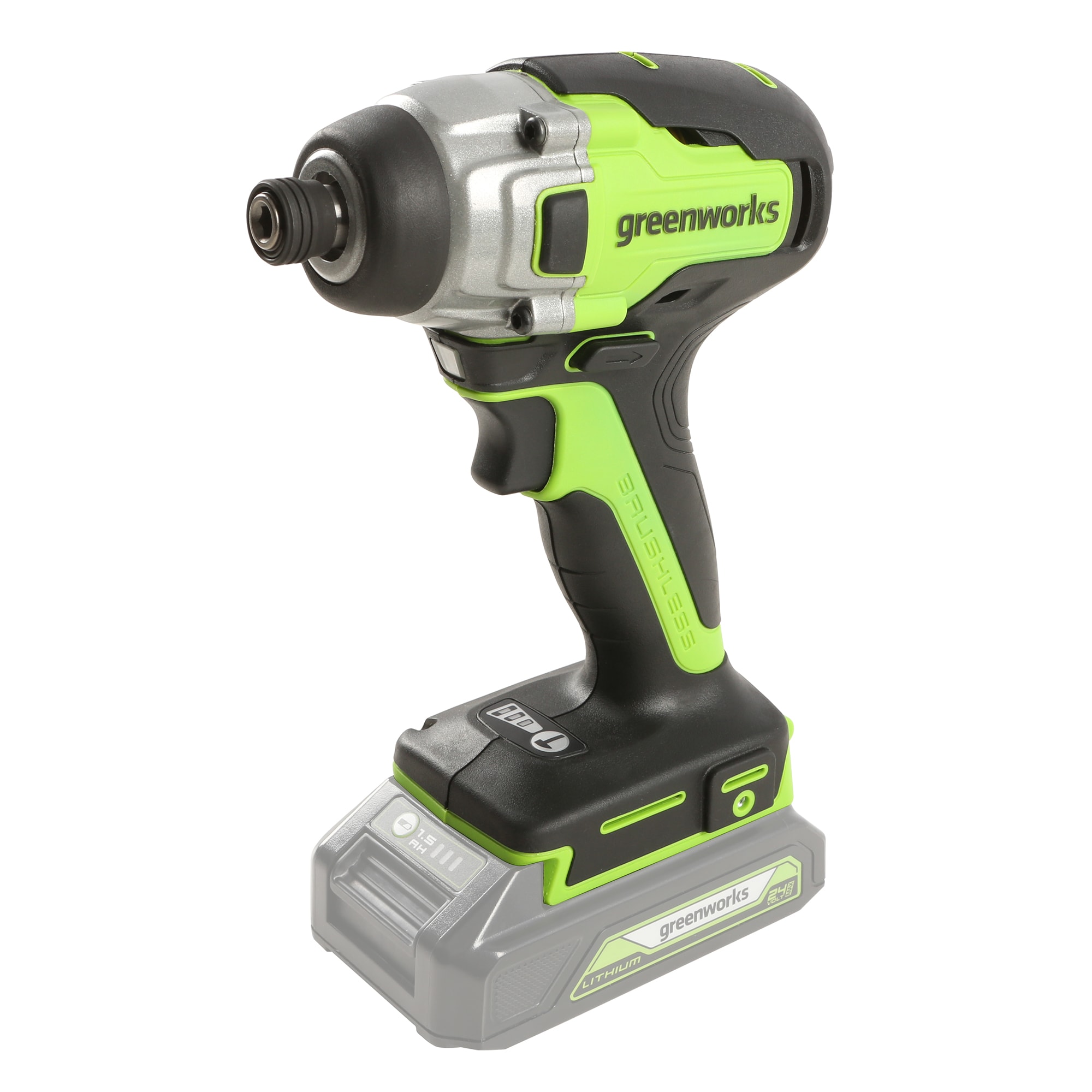 Greenworks 24-volt 1/4-pulgadas sin escobillas Inalámbrico Destornillador de impacto (Batería no incluida y cargador no incluido) IS24L00