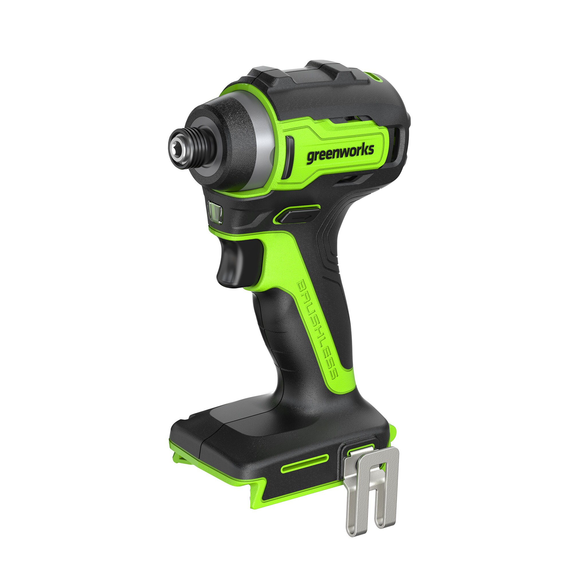 Atornillador de impacto inalámbrico sin escobillas Greenworks de 24 voltios y 1/4 pulgadas (Batería y cargador no incluidos) 3805002