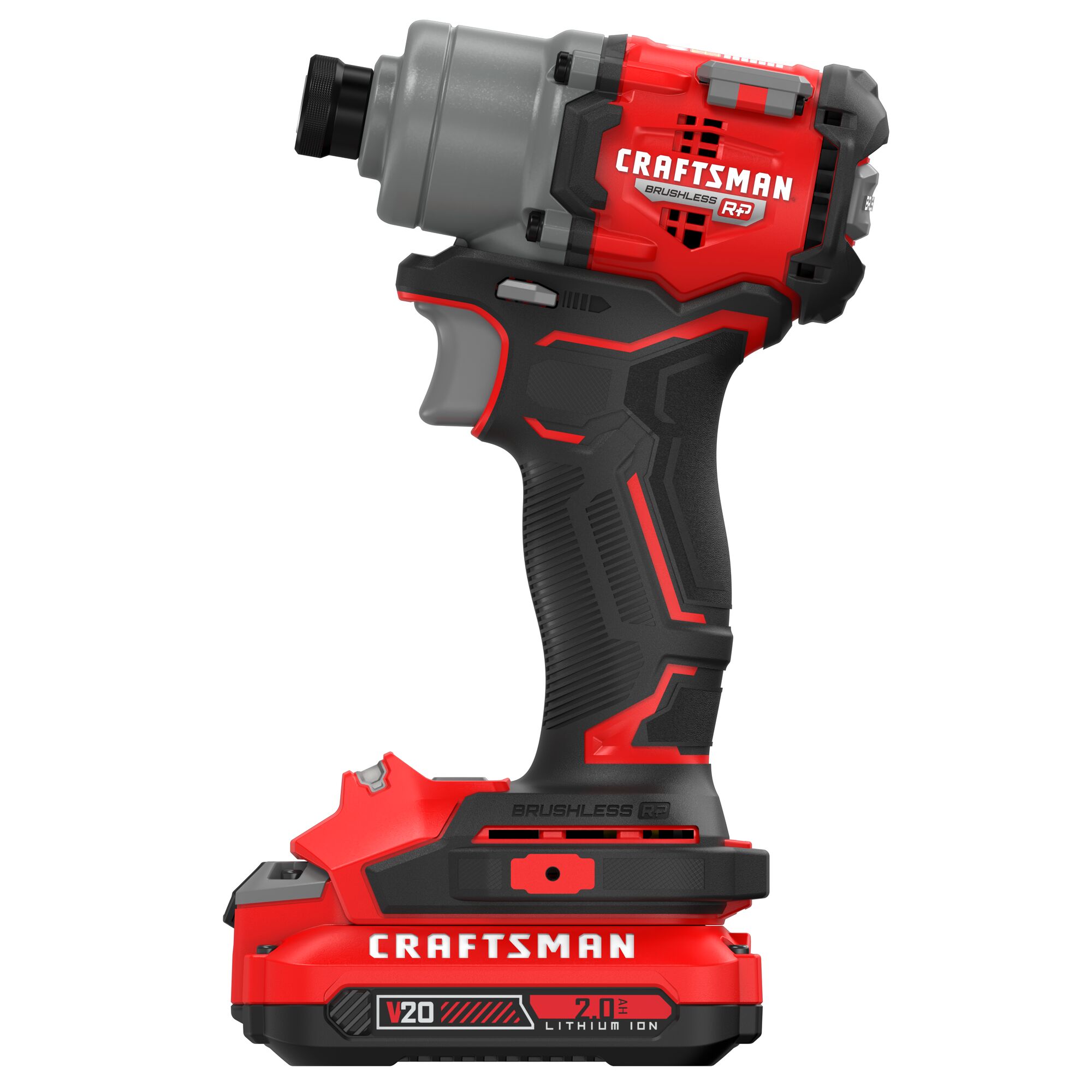CRAFTSMAN V20 RP 20-volt max 1/4-in Llave de Impacto Inalámbrica sin Escobillas (Incluye Batería, Cargador y Bolsa Suave) CMCF830D2