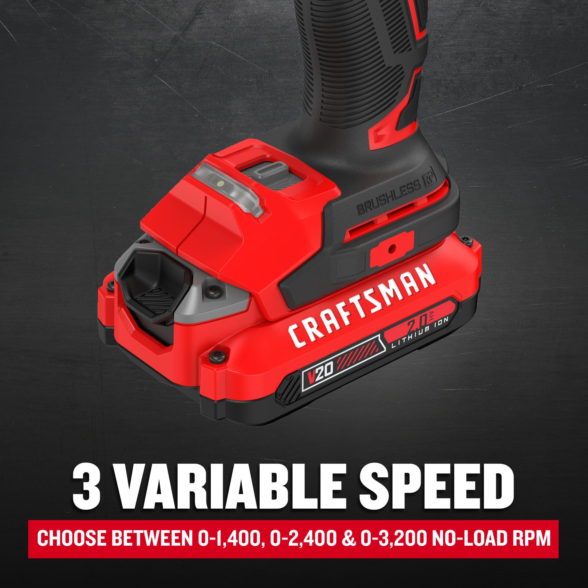 CRAFTSMAN V20 RP 20-volt max 1/4-in Llave de Impacto Inalámbrica sin Escobillas (Incluye Batería, Cargador y Bolsa Suave) CMCF830D2