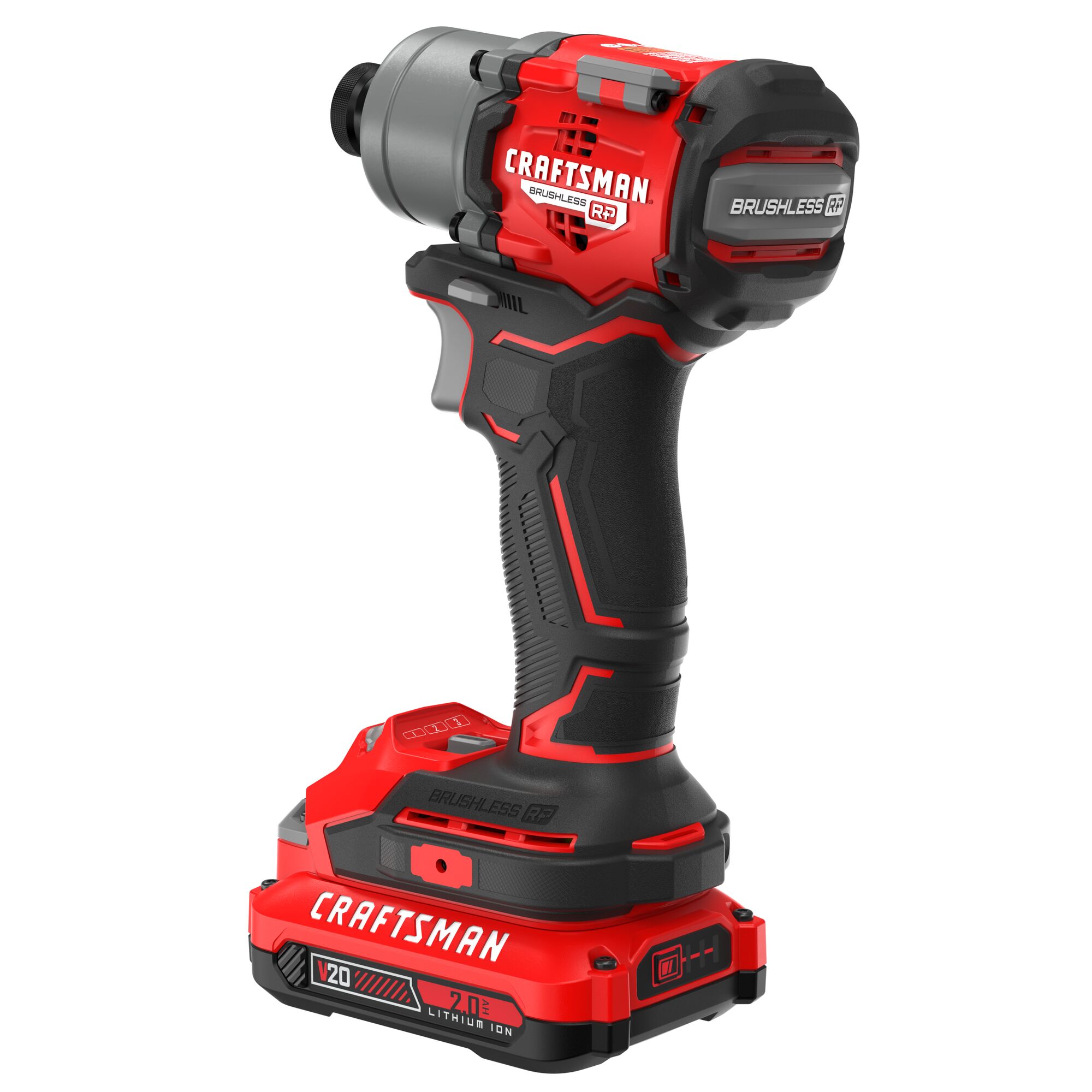 CRAFTSMAN V20 RP 20-volt max 1/4-in Llave de Impacto Inalámbrica sin Escobillas (Incluye Batería, Cargador y Bolsa Suave) CMCF830D2