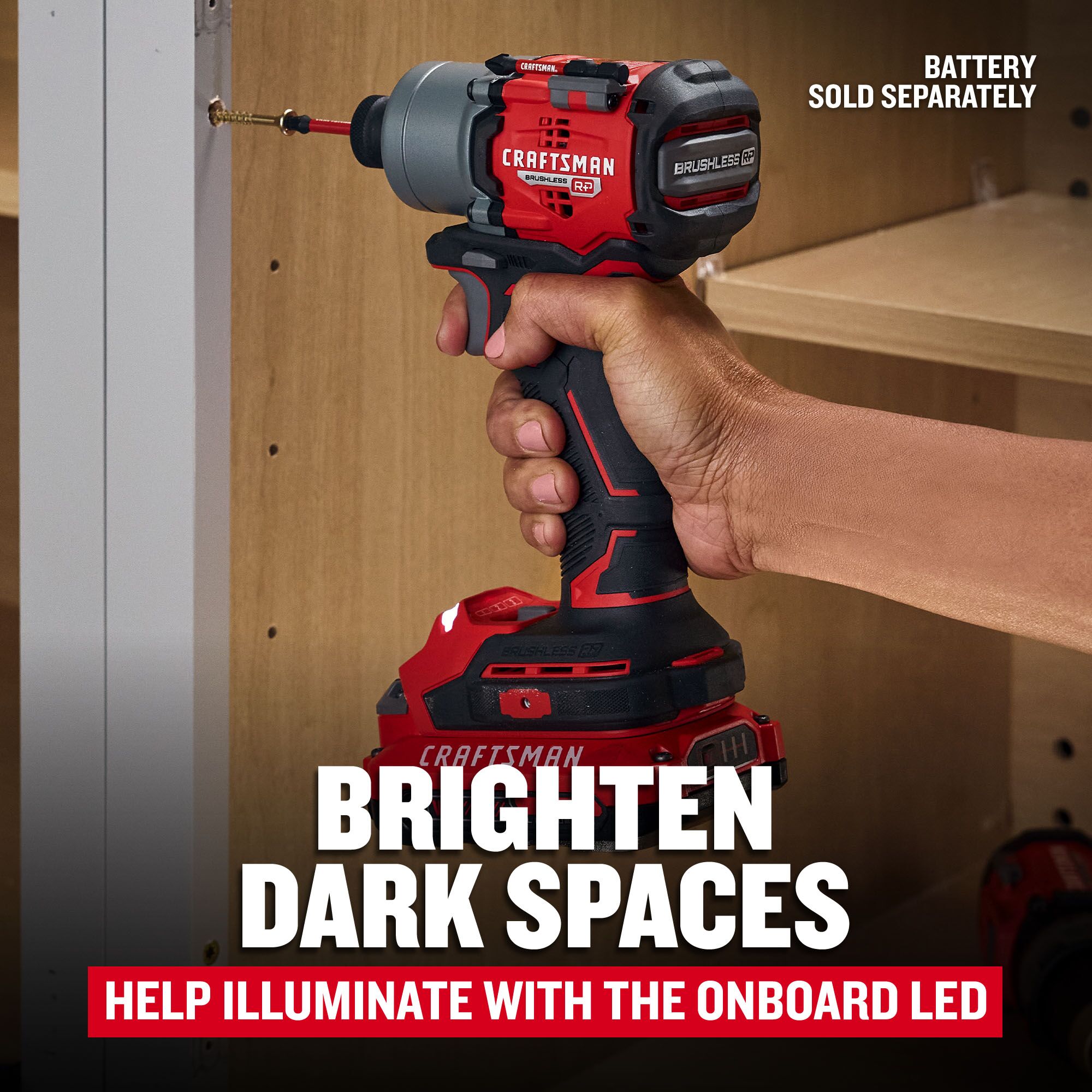 CRAFTSMAN V20 RP 20-volt max 1/4-in Inalámbrico sin escobillas de impacto (batería no incluida y cargador no incluido) CMCF830B