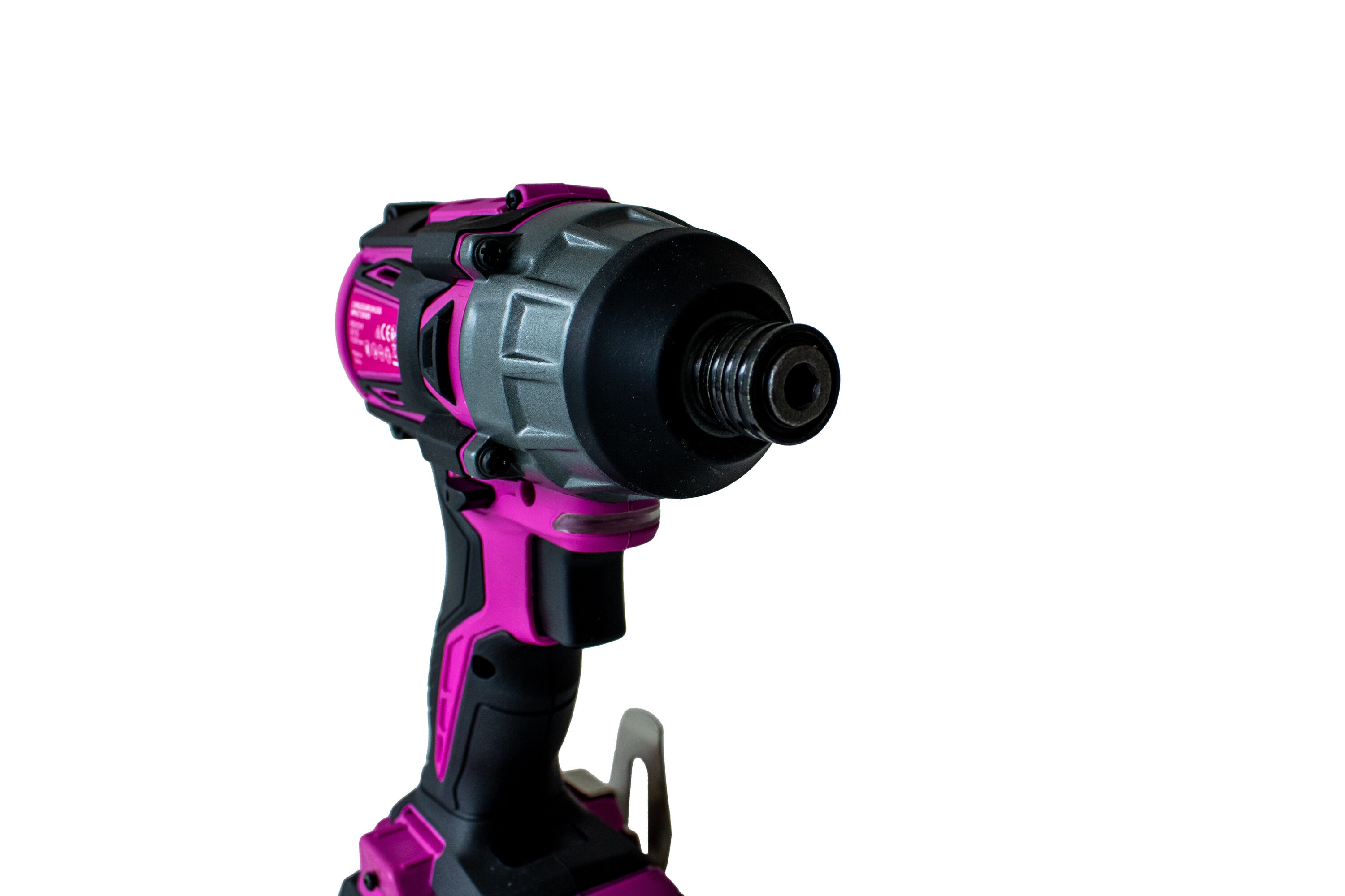 Destornillador de impacto inalámbrico sin escobillas de 1/4 pulgadas de The Original Pink Box, con batería y cargador incluidos de 20 voltios PB20VDVR-2AH-CHRGR