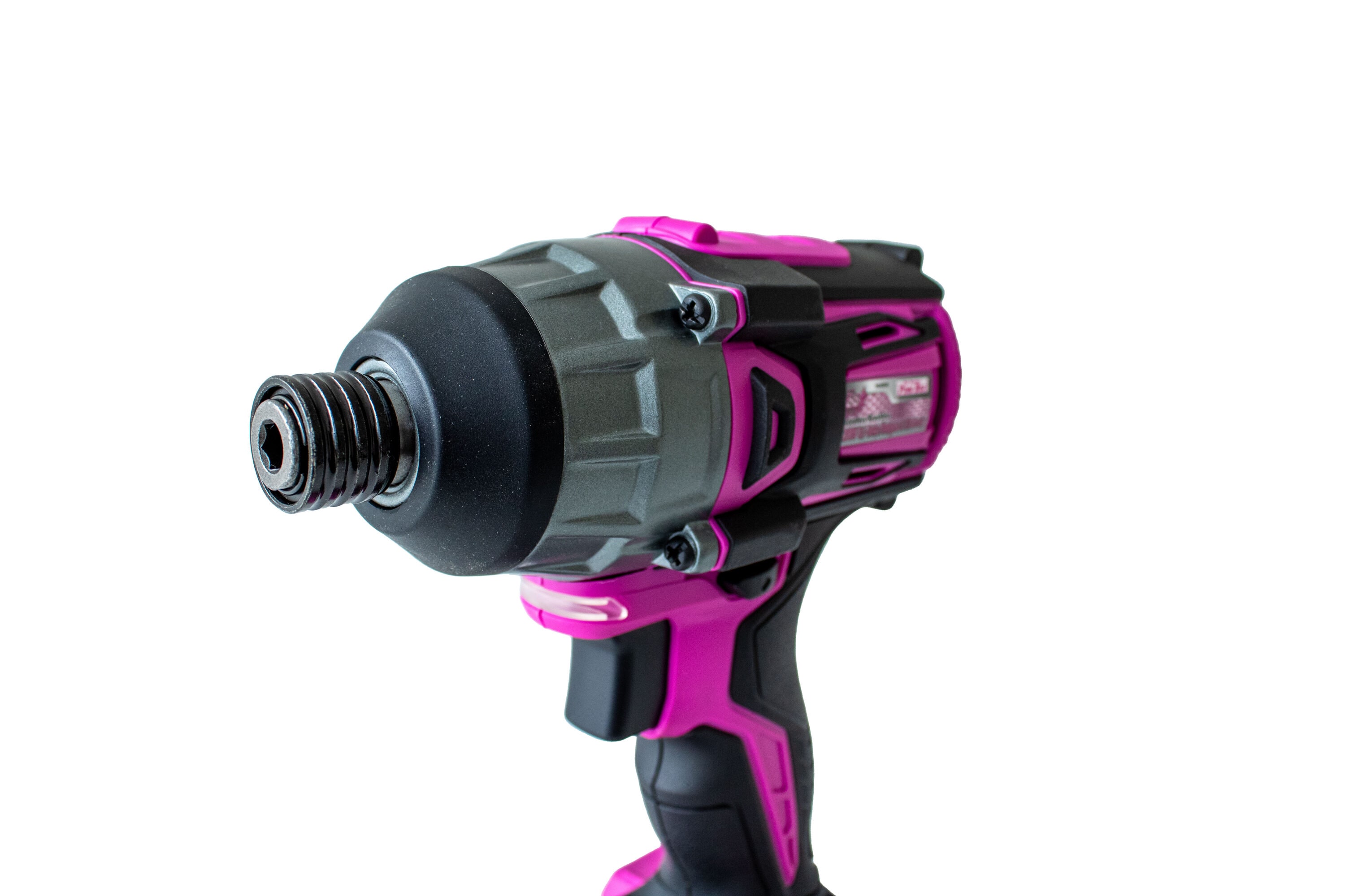 Destornillador de impacto inalámbrico sin escobillas de 1/4 pulgadas de The Original Pink Box, con batería y cargador incluidos de 20 voltios PB20VDVR-2AH-CHRGR