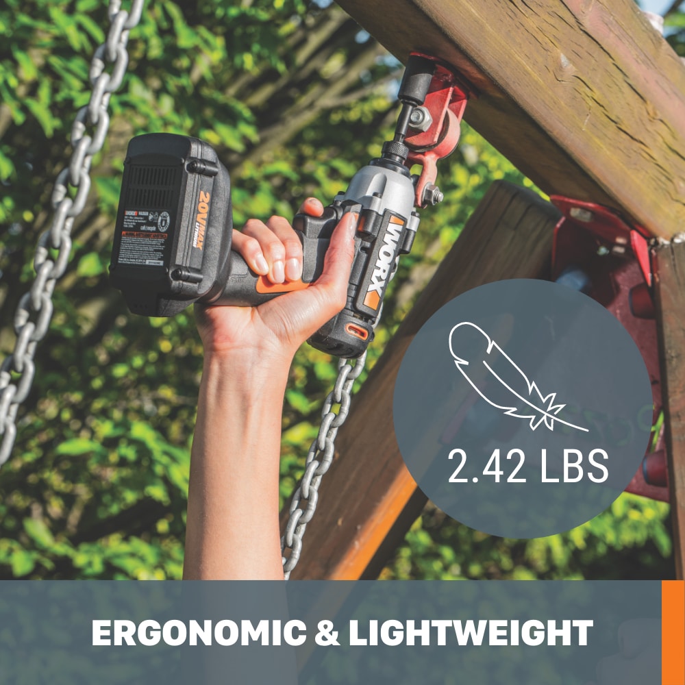 Atornillador de Impacto Inalámbrico WORX Power Share de 20 voltios máx. con batería y cargador incluidos WX291L