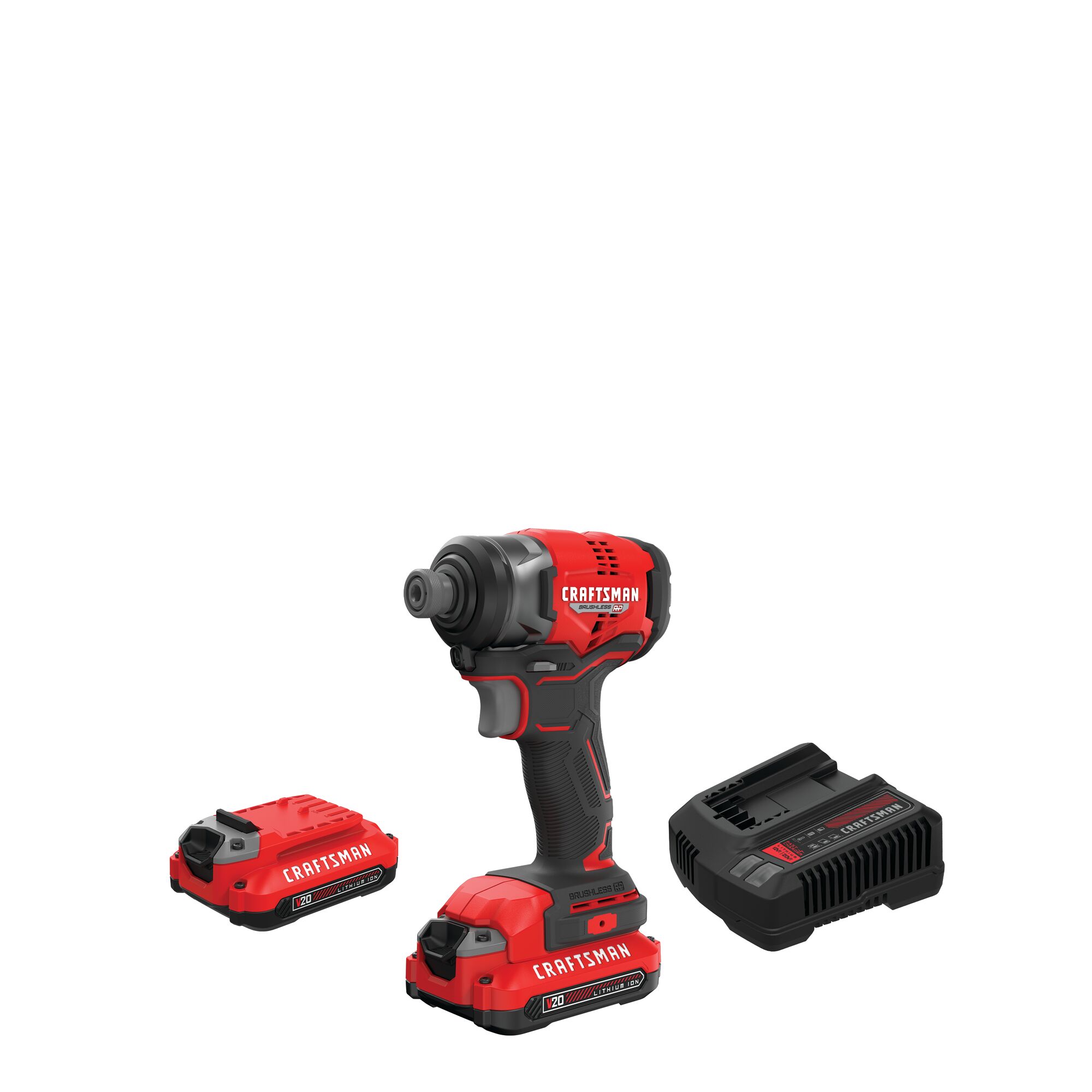 CRAFTSMAN V20 RP 20-volt máx. Llave de impacto inalámbrica sin escobillas (batería incluida, cargador incluido y bolsa suave incluida) CMCF813C2