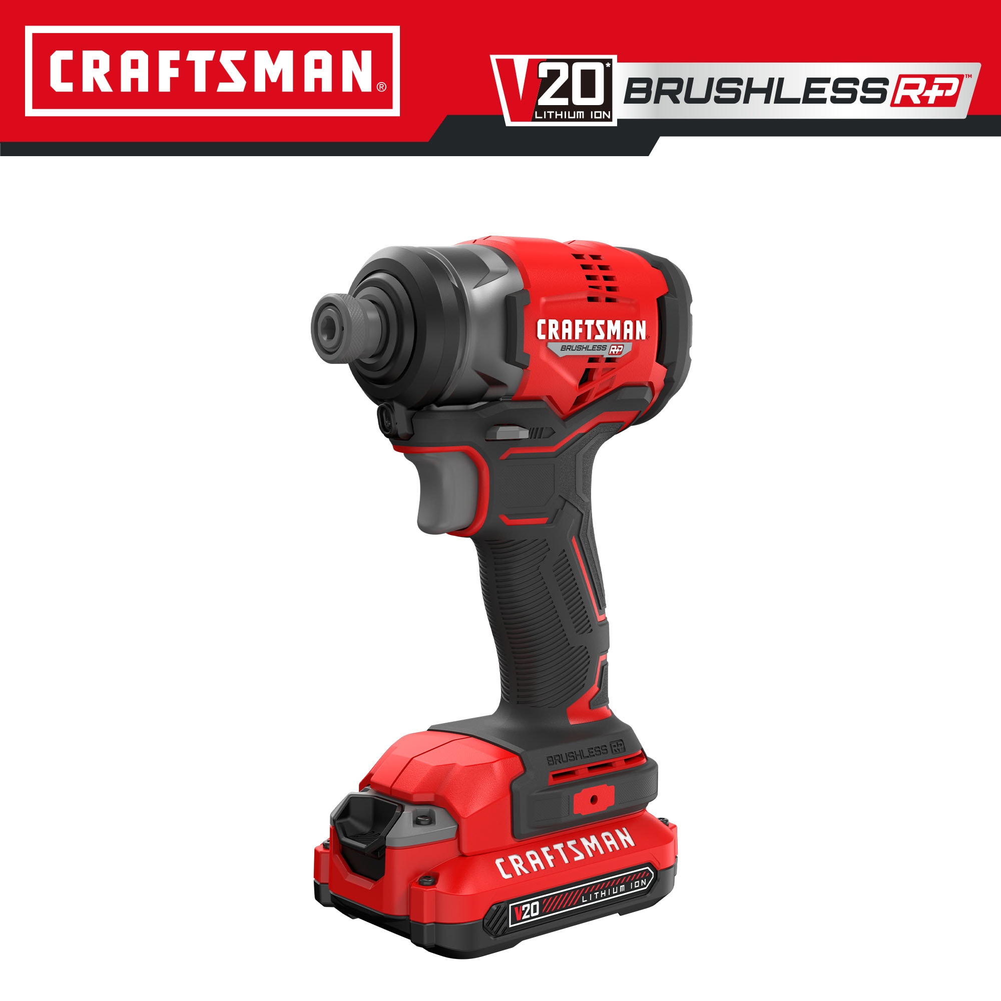 CRAFTSMAN V20 RP 20-volt máx. Llave de impacto inalámbrica sin escobillas (batería incluida, cargador incluido y bolsa suave incluida) CMCF813C2