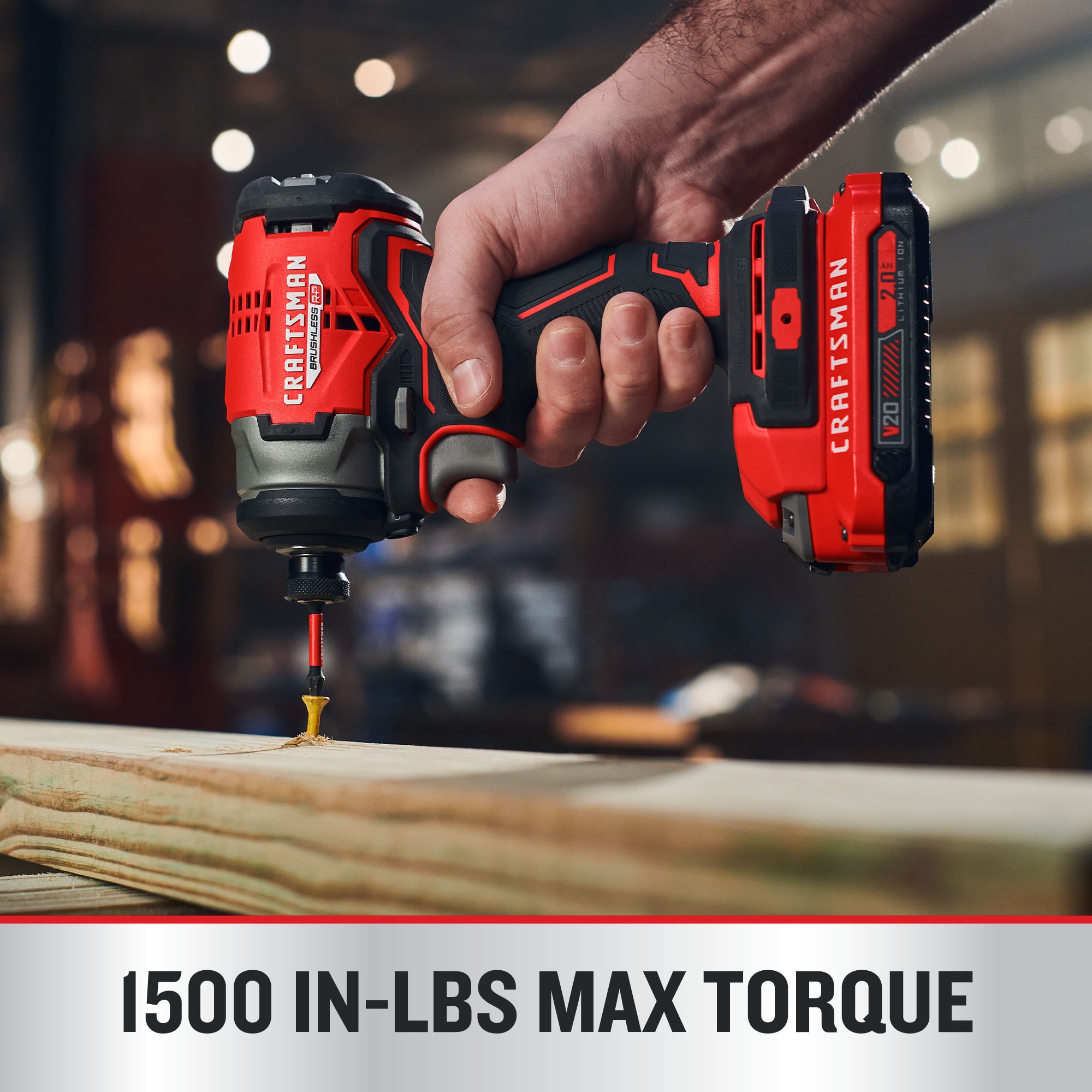 CRAFTSMAN V20 RP 20-volt máx. Llave de impacto inalámbrica sin escobillas (batería incluida, cargador incluido y bolsa suave incluida) CMCF813C2