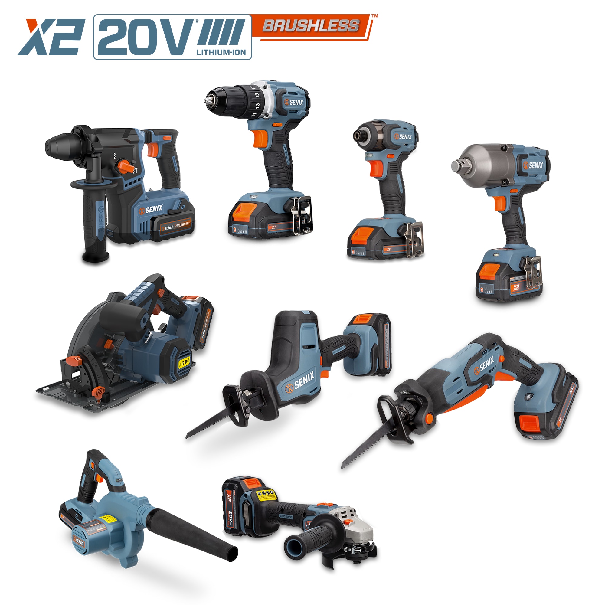 Impact Driver Inalámbrico sin Escobillas SENIX X2 de 20 voltios y 1/4 pulgadas (Batería y Cargador no incluidos) PDIX2-M2-0