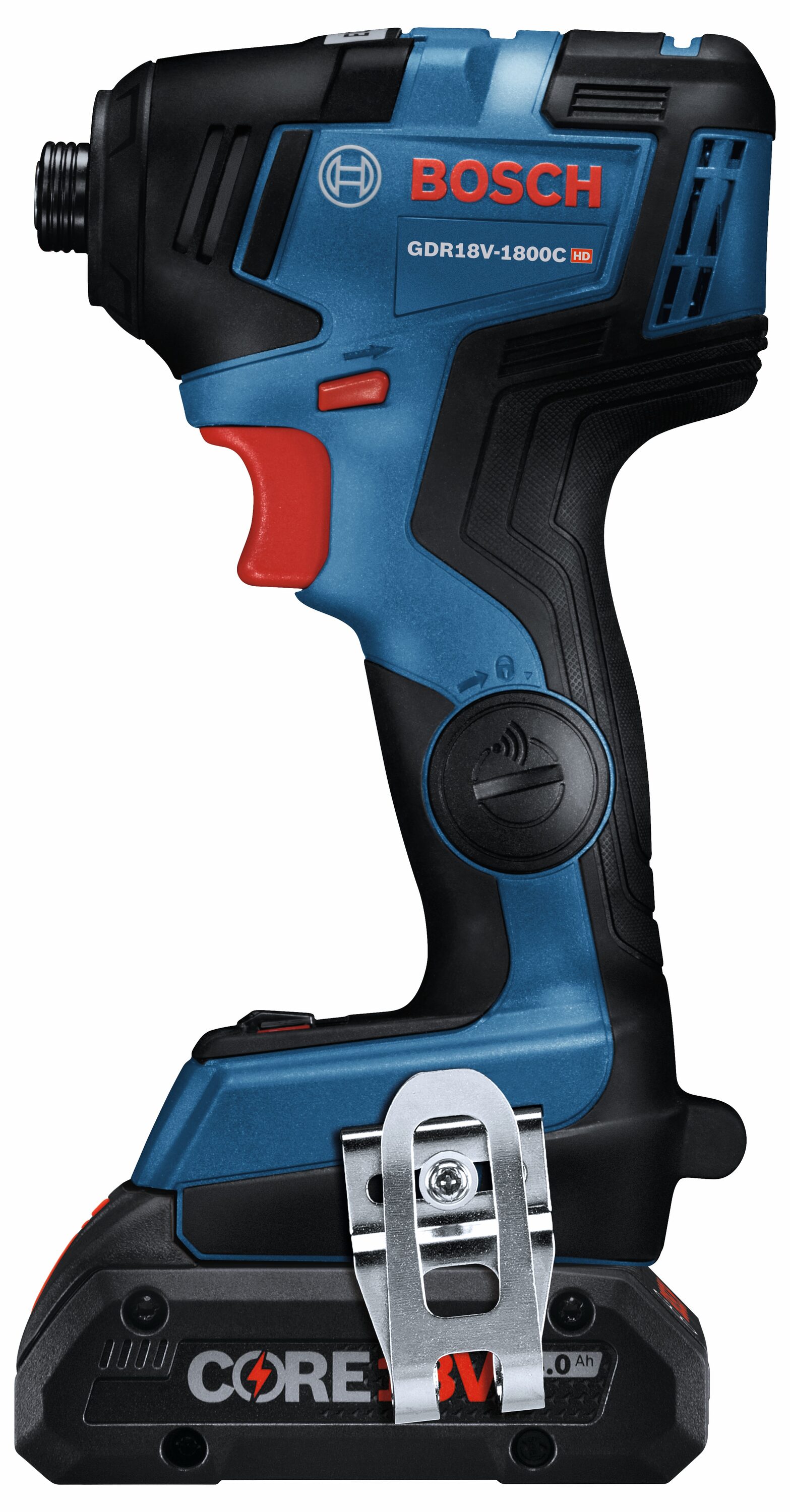 Destornillador de Impacto Inalámbrico Bosch 18 voltios 1/4 pulgadas sin escobillas (batería incluida, cargador incluido y bolsa suave incluida) GDR18V-1800CB25