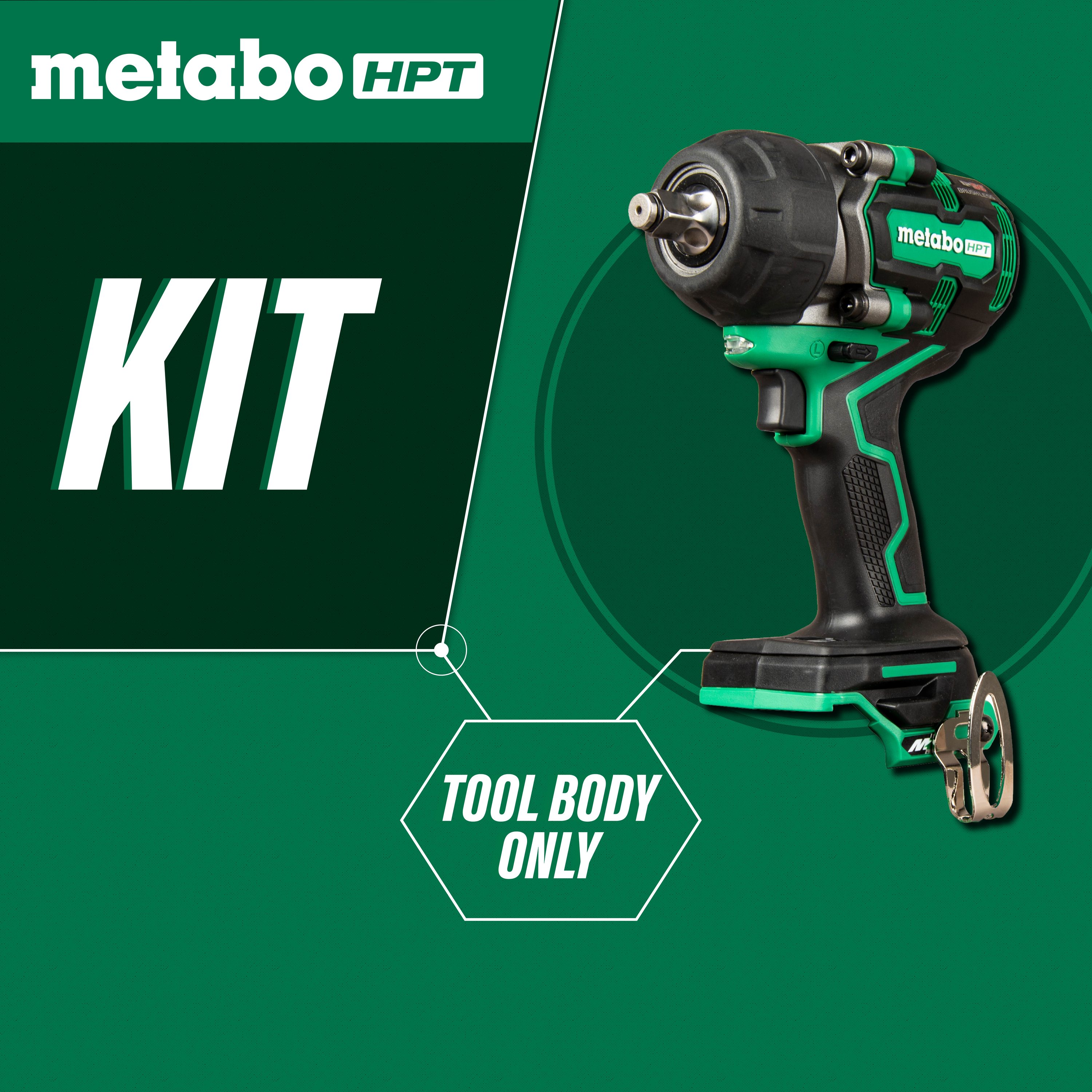 Impulsor de impacto inalámbrico sin escobillas Metabo HPT de 1/2 pulgadas (batería y cargador no incluidos) WR36DEQ4M