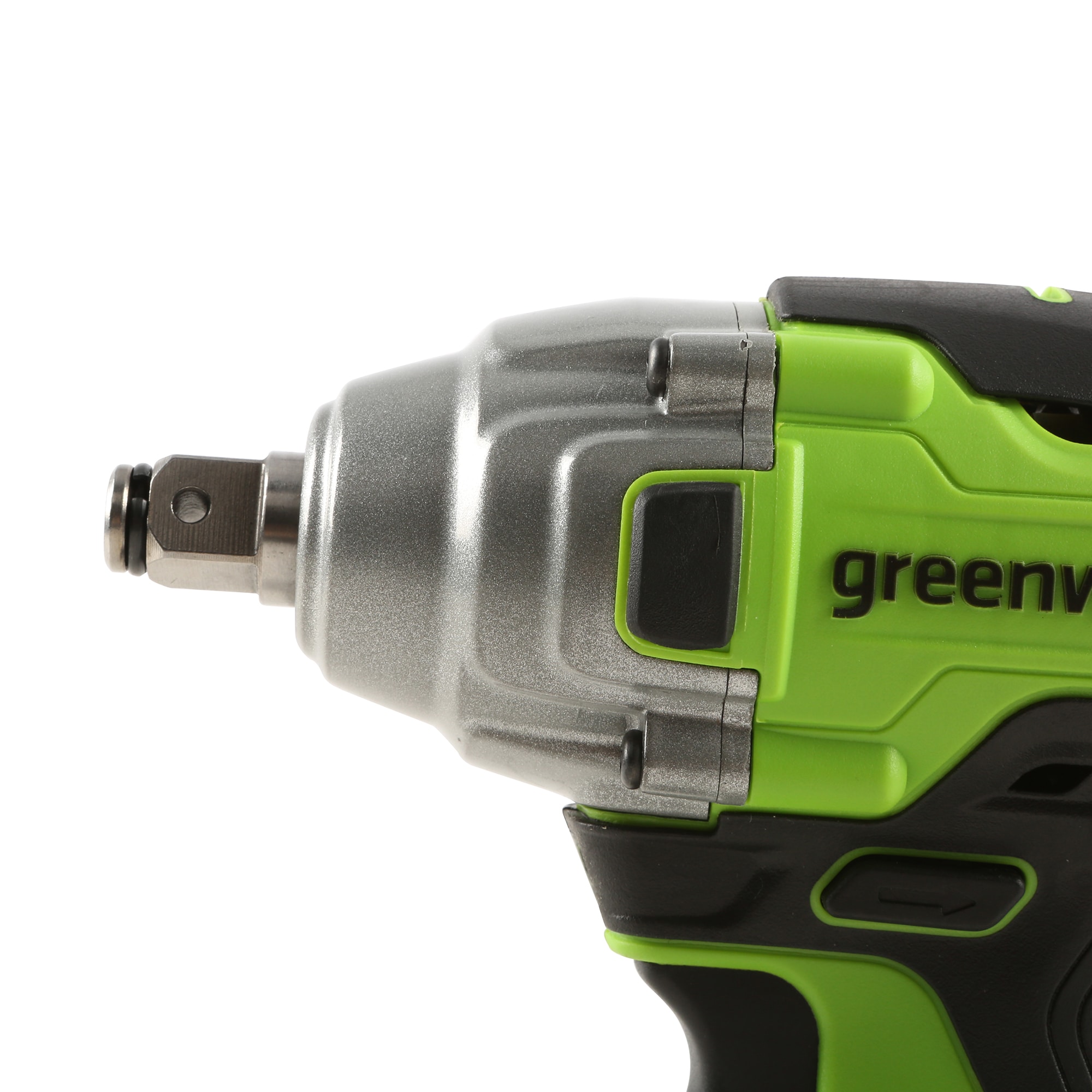 Llave de impacto inalámbrica Greenworks de 24 voltios con velocidad variable y motor sin escobillas de 1/2 pulgadas IW24L00