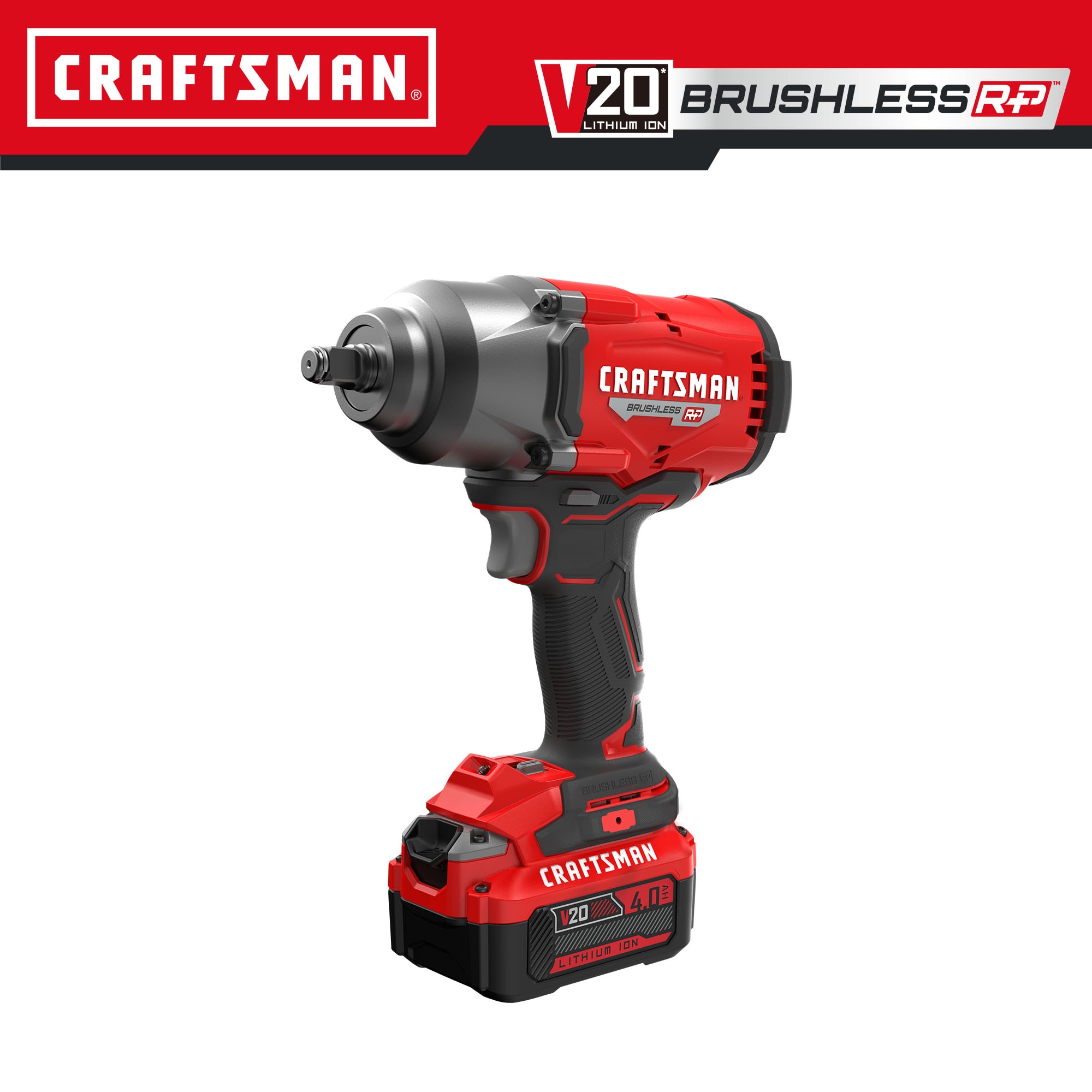 Llave de impacto inalámbrica CRAFTSMAN V20 RP de 20 voltios con velocidad variable máxima y sin escobillas de 1/2 pulgadas (batería incluida) CMCF940M1