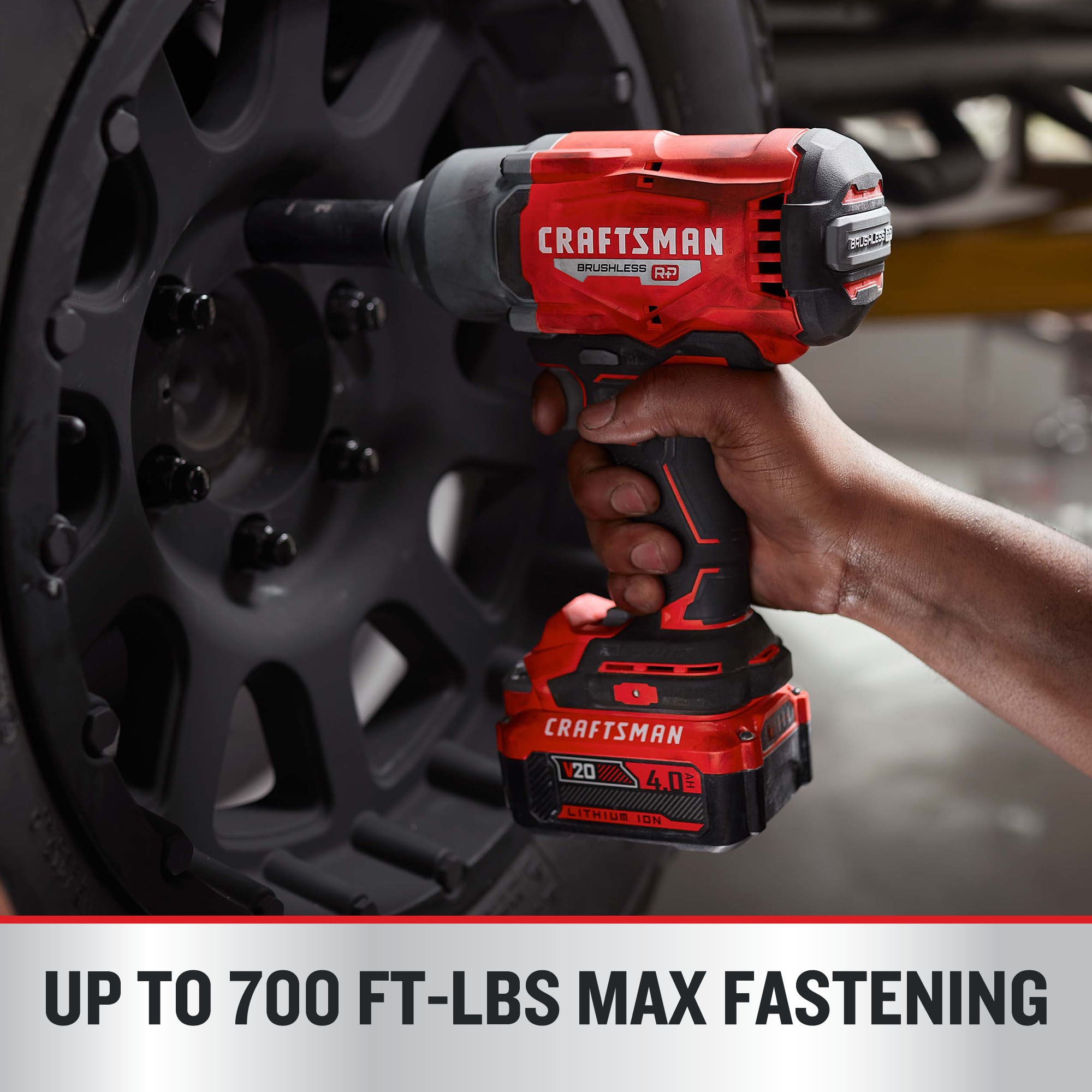 Llave de impacto inalámbrica CRAFTSMAN V20 RP de 20 voltios con velocidad variable máxima y sin escobillas de 1/2 pulgadas (batería incluida) CMCF940M1