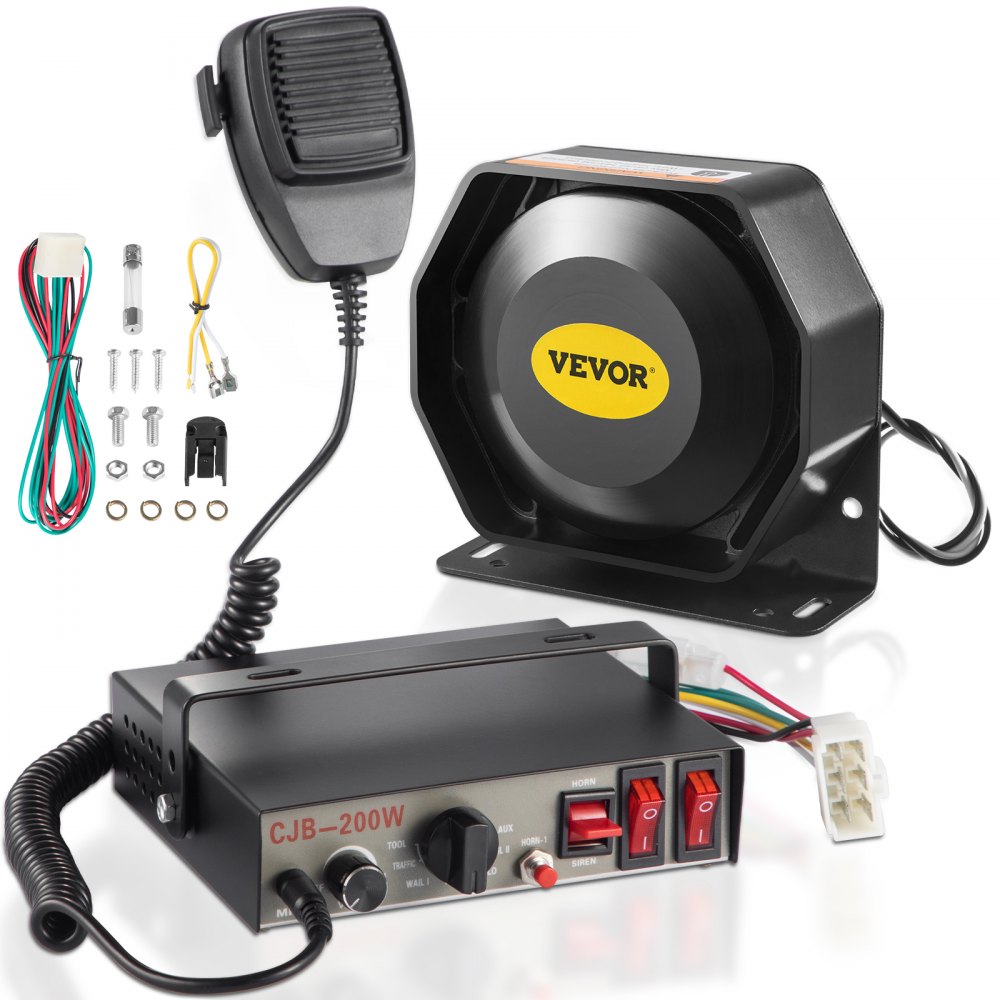 200W 9 Sound Loud Car Warning Alarm Fire Horn PA Speaker MIC System - HHQ200W9SDCZ00001V0