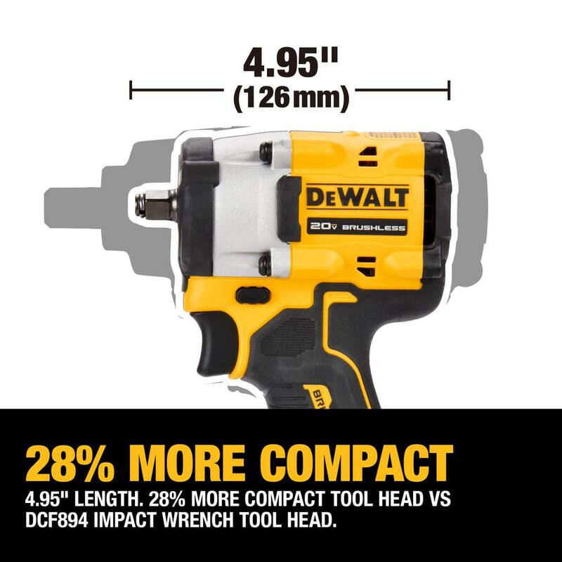 Rotomartillo/taladro inalámbrico sin escobillas DEWALT 20V MAX de 1/2 pulgadas y llave de impacto inalámbrica sin escobillas ATOMIC de 3/8 pulgadas (solo herramientas) - DCD999BWDCF923B