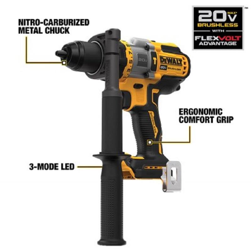 Rotomartillo/taladro inalámbrico sin escobillas DEWALT 20V MAX de 1/2 pulgadas y llave de impacto inalámbrica sin escobillas ATOMIC de 3/8 pulgadas (solo herramientas) - DCD999BWDCF923B