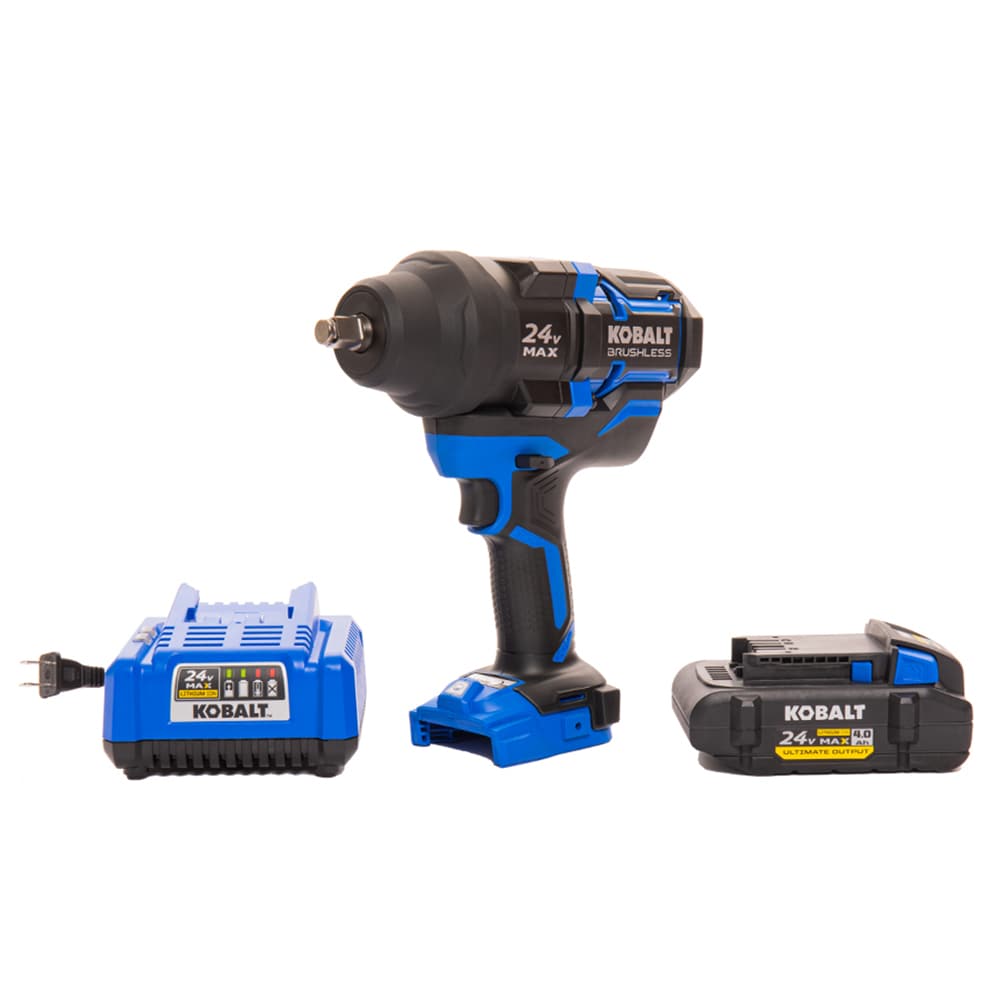 Llave de impacto inalámbrica sin escobillas de velocidad variable de 24 voltios Kobalt XTR 1/2 pulgadas (batería incluida) KXIW 1424A-03