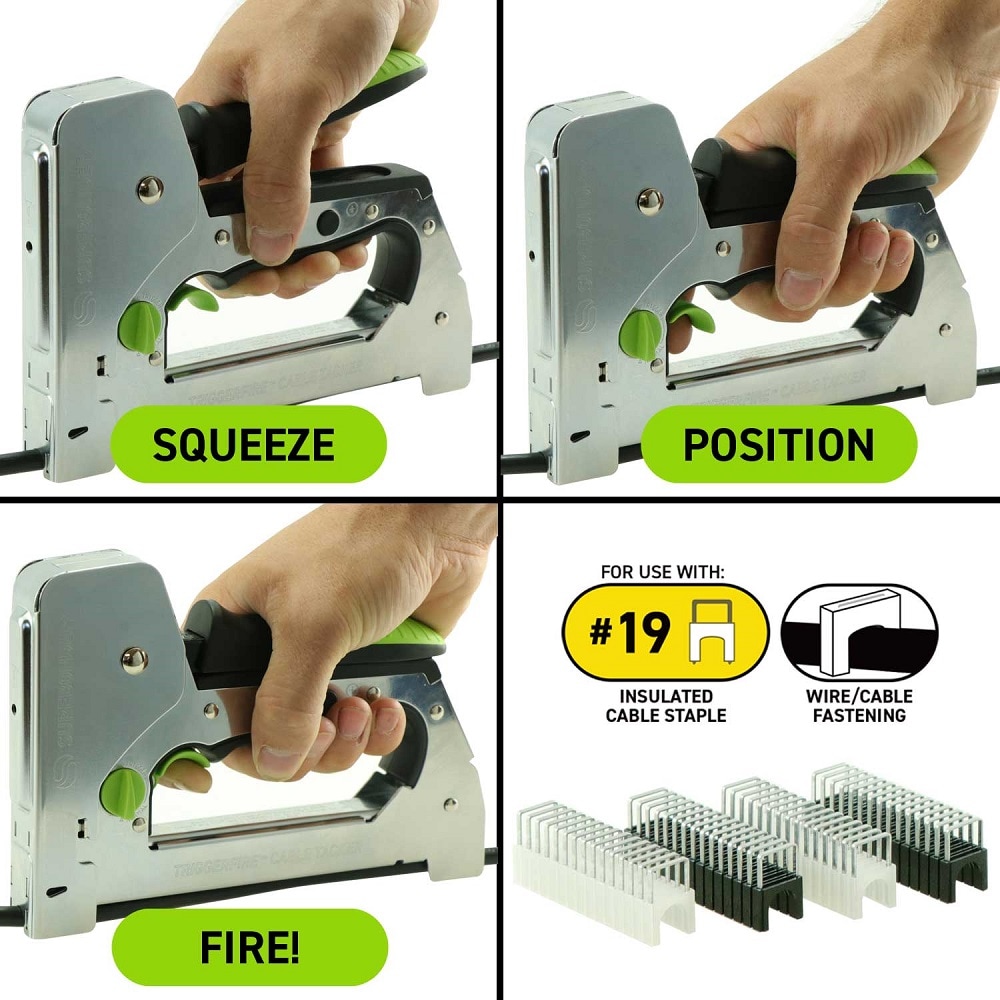 Pistola de grapas manual SUREBONDER TriggerFire Heavy Duty, aislada, de corona estrecha 5659KIT