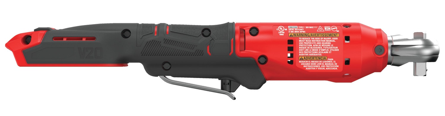 Llave de trinquete inalámbrica CRAFTSMAN V20 de 20 voltios con velocidad variable máxima de 3/8 pulgadas Drive CMCF930B