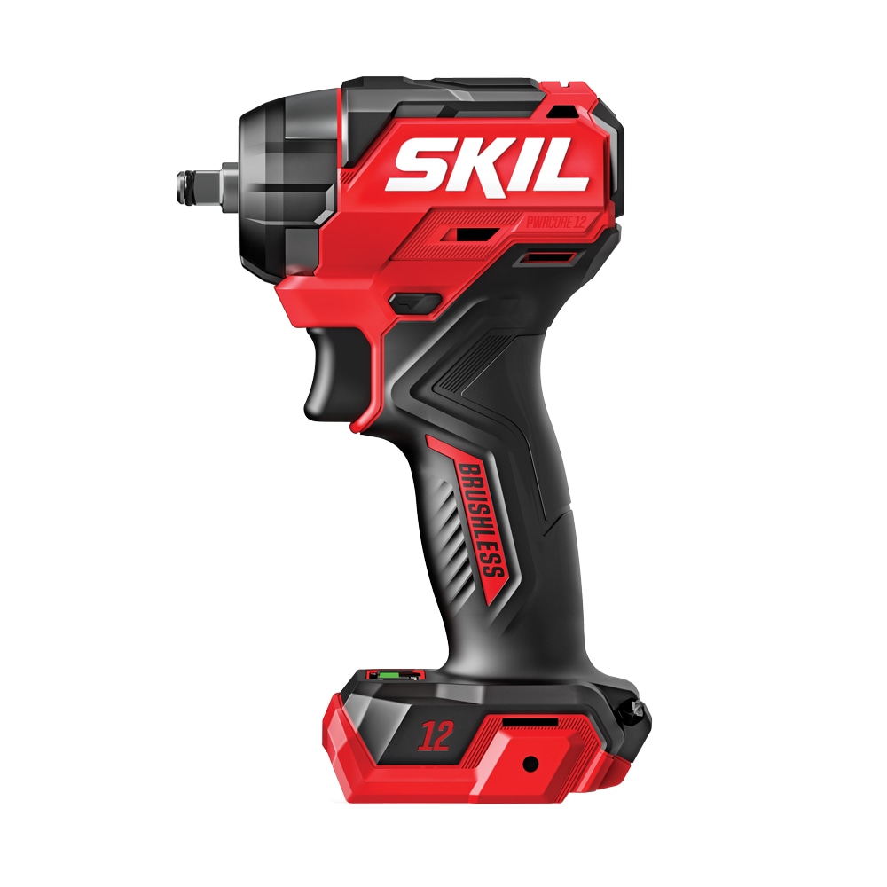 Llave de impacto inalámbrica SKIL PWR CORE 12 de 12 voltios con velocidad variable y motor sin escobillas de 3/8 pulgadas IW6744A-00