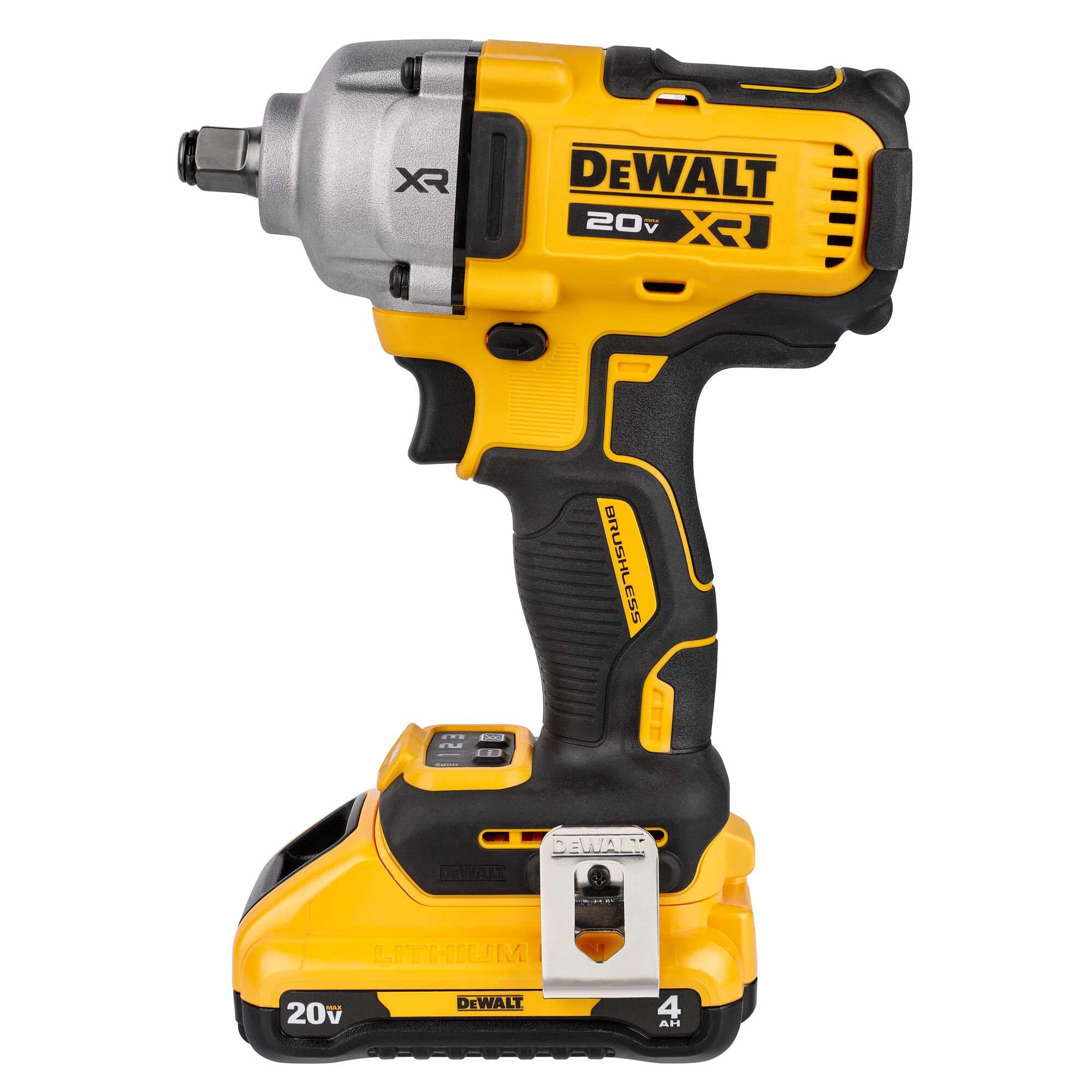 Llave de impacto inalámbrica DEWALT XR 20 voltios con control de velocidad variable y motor sin escobillas de 1/2 pulgada (Incluye batería) DCF891Q1
