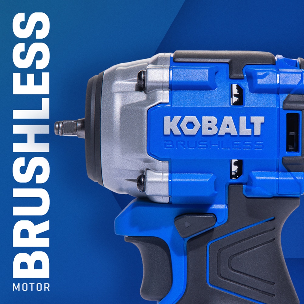 Llave de impacto inalámbrica sin accesorios Kobalt 24 voltios con motor sin escobillas y velocidad variable de 1/4 pulgadas KCIW 124B-03