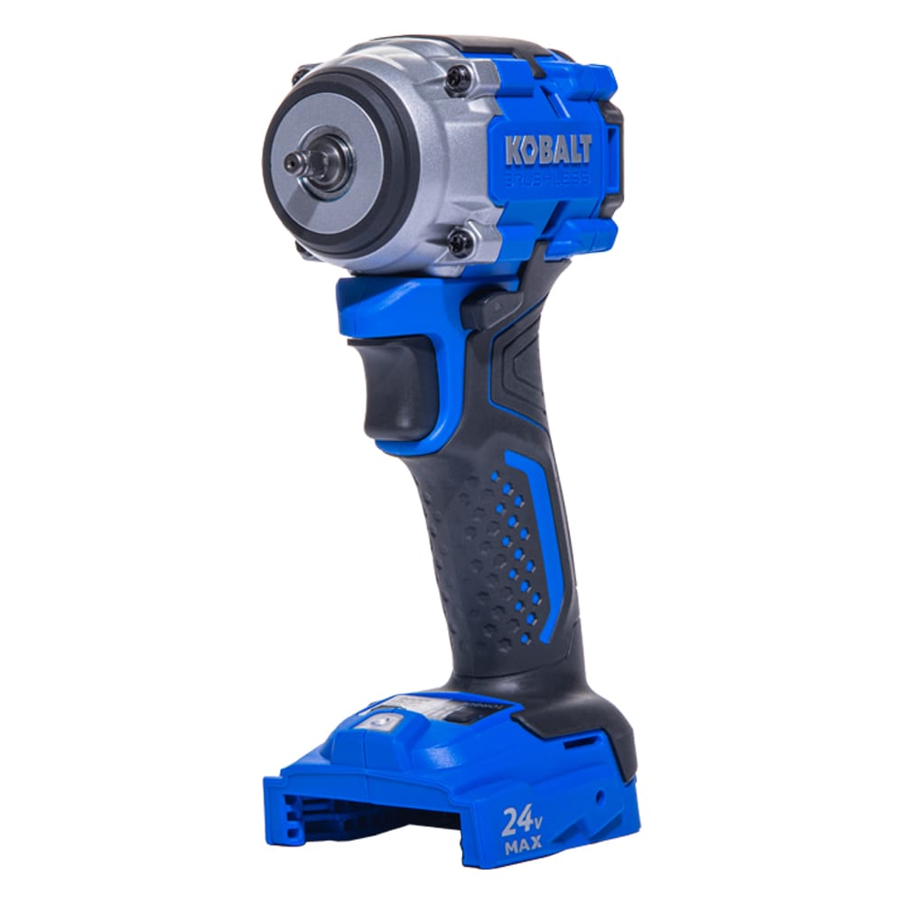 Llave de impacto inalámbrica sin accesorios Kobalt 24 voltios con motor sin escobillas y velocidad variable de 1/4 pulgadas KCIW 124B-03