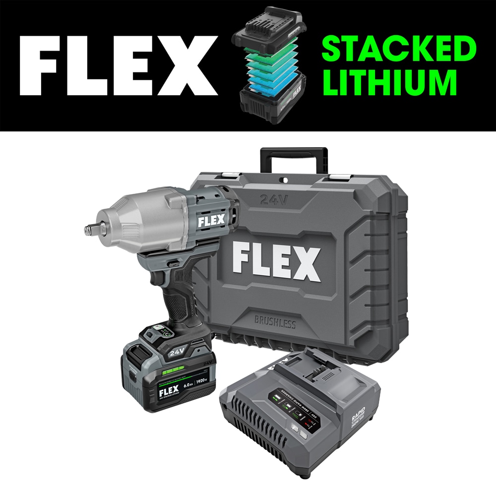 Llave de impacto inalámbrica de 24 voltios con velocidad variable y sin escobillas de 1/2 pulgadas (batería incluida) FX1471-1H