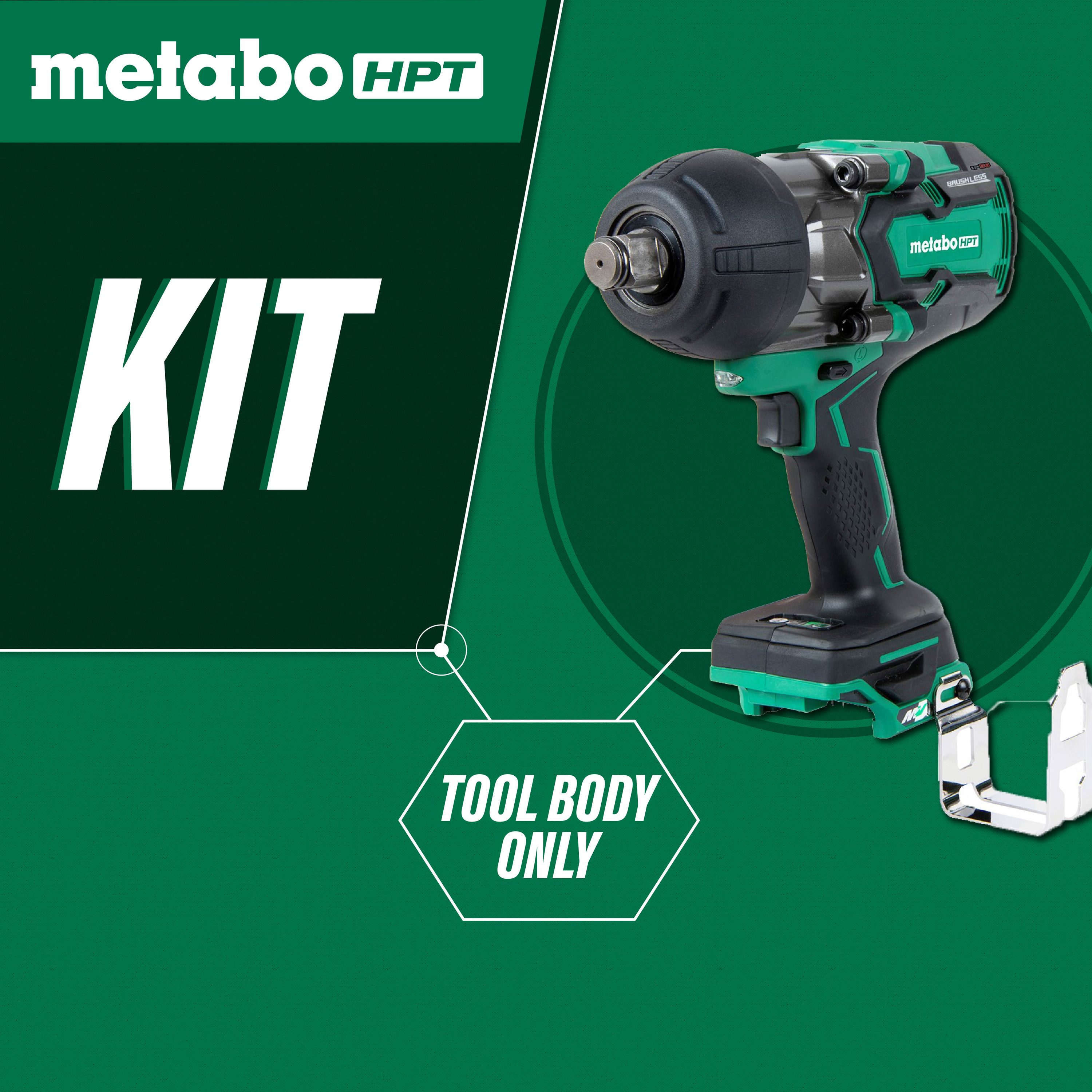 Llave de Impacto Inalámbrica Metabo HPT MultiVolt de 36 voltios con Velocidad Variable y Motor sin Escobillas, Capaz de Funcionar con Batería Híbrida de 1/2 pulgada. Modelo WR36DAQ4M.