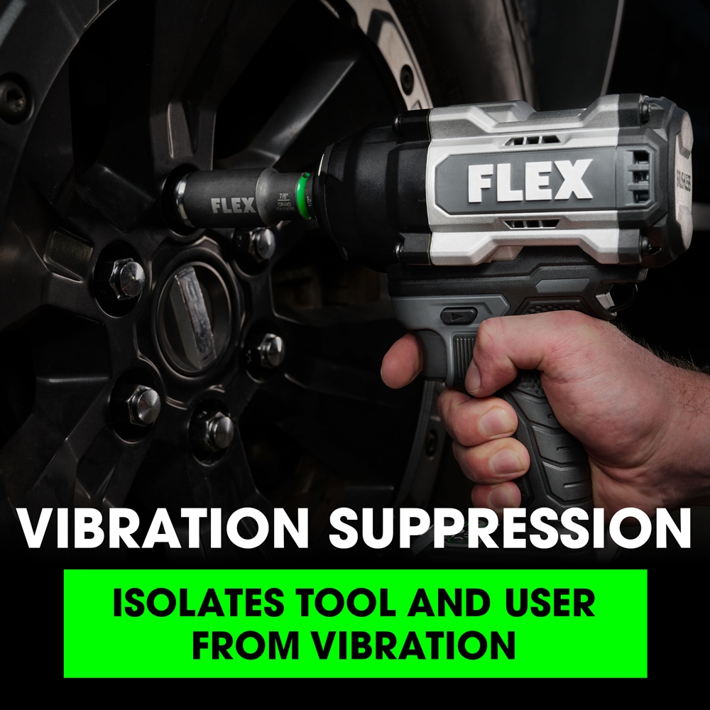 Llave de impacto inalámbrica de 24 voltios y 6 amperios con control de velocidad variable sin escobillas de 1/2 pulgadas de la pila de litio apilada FLEX (batería incluida) FX1472-1H