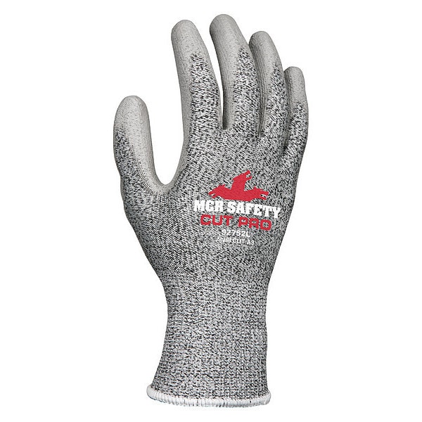 Guantes recubiertos resistentes al corte de Mcr Safety, Nivel de corte A3, 13 ga, Gris, Talla Grande (9) - 92752L.