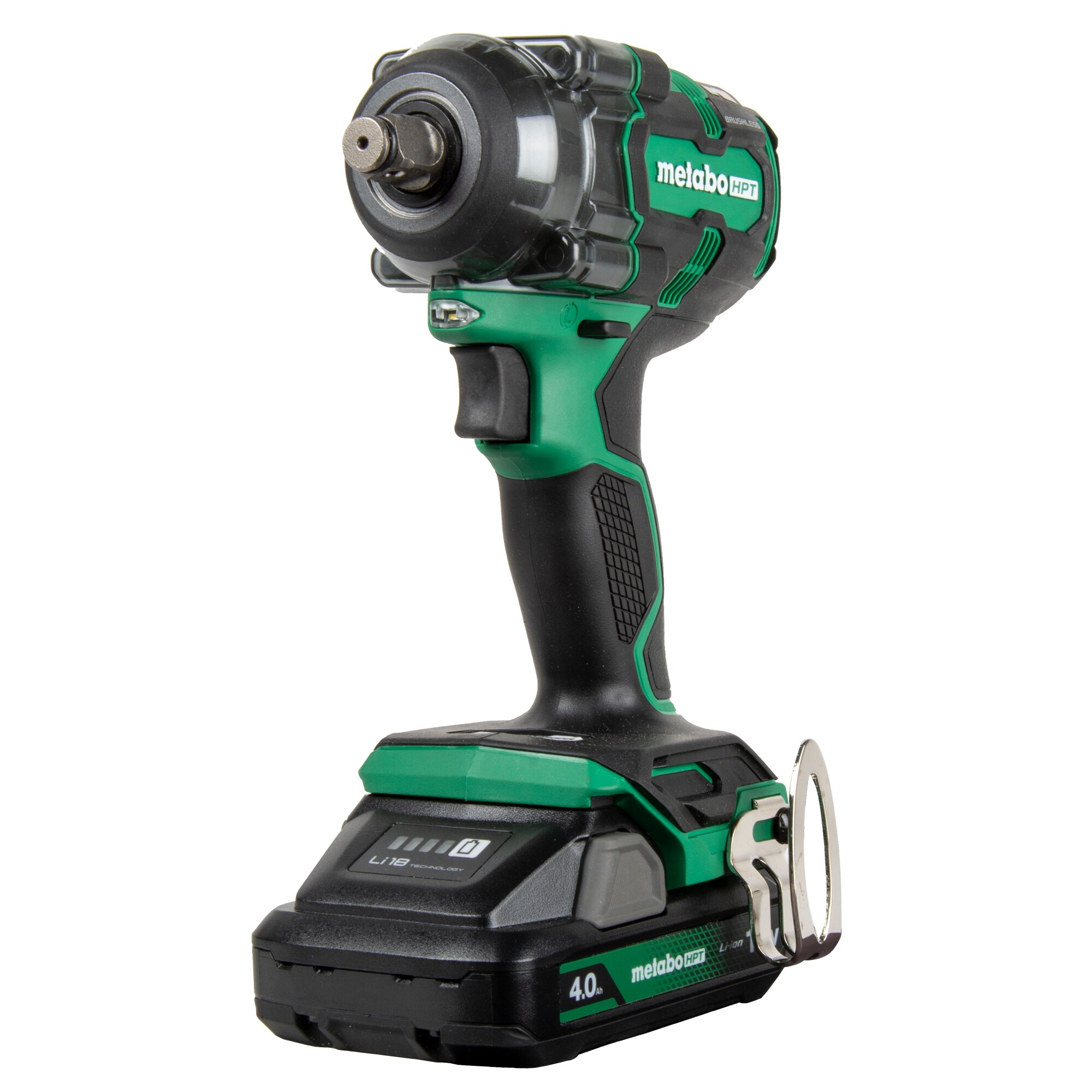 Llave de impacto inalámbrica Metabo HPT de 18 voltios con velocidad variable y cuadrado de 1/2 pulgadas, 2 baterías WR18DHM