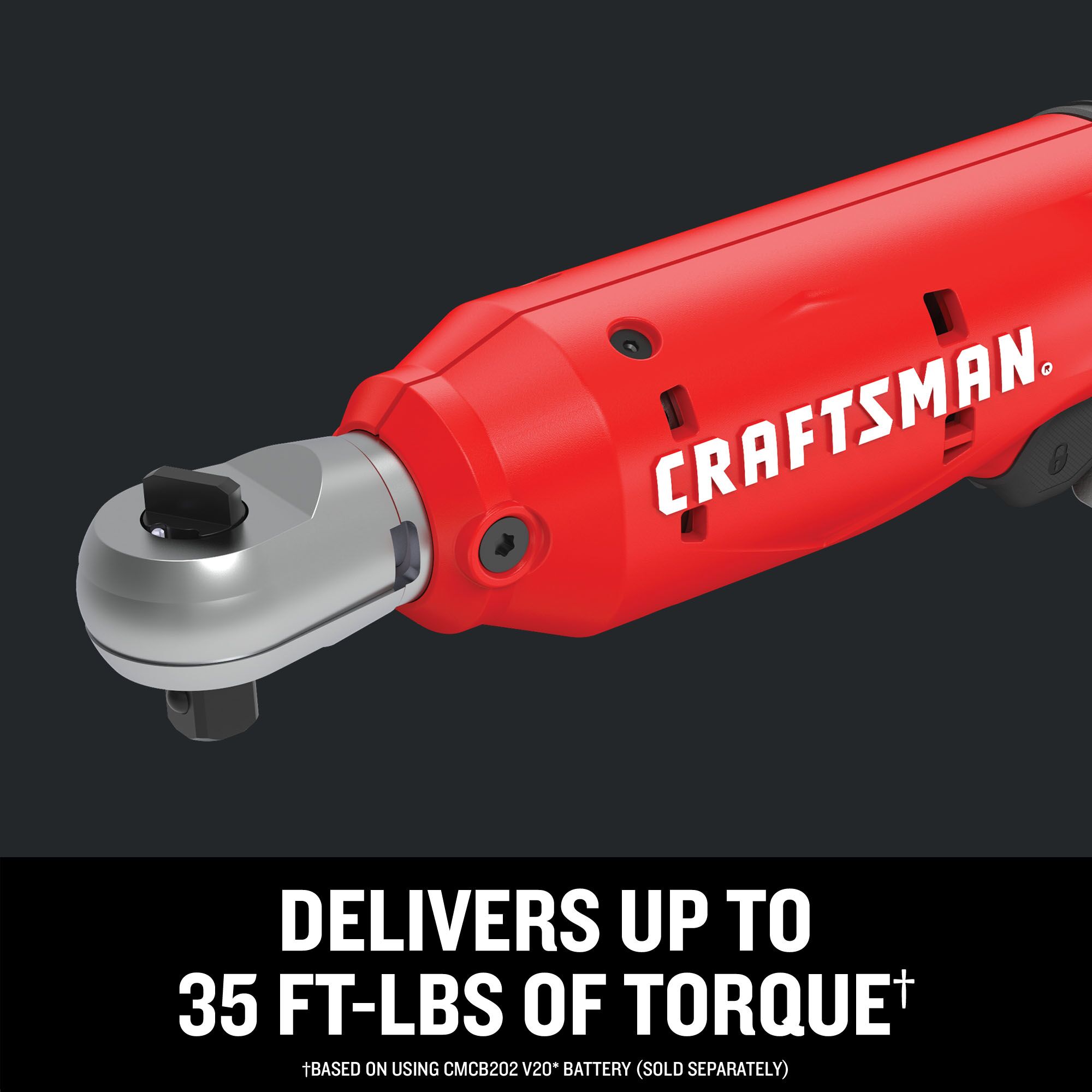 Llave de trinquete inalámbrica CRAFTSMAN V20 de 20 voltios Max con velocidad variable de 1/4 pulgadas CMCF934B
