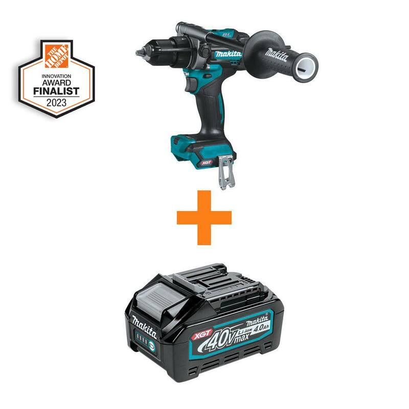Herramienta inalámbrica sin escobillas Makita 40V Max XGT Hammer Driver-Drill de 1/2 pulgadas, solo herramienta con batería de 40V Max XGT 4.0Ah - GPH01Z-BL4040