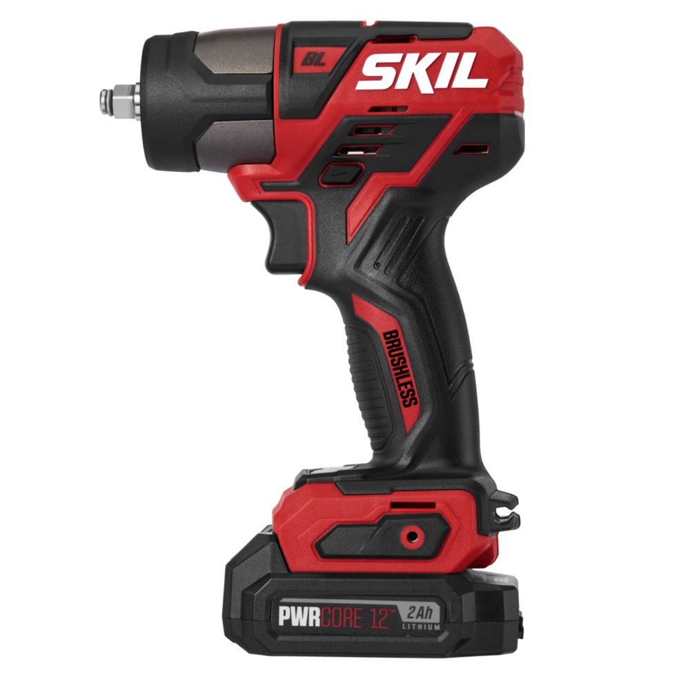 Llave de Impacto Inalámbrica SKIL PWR CORE 12 de 12 voltios con Velocidad Variable y Motor sin Escobillas de 3/8 pulgadas (Batería Incluida) IW5744-10