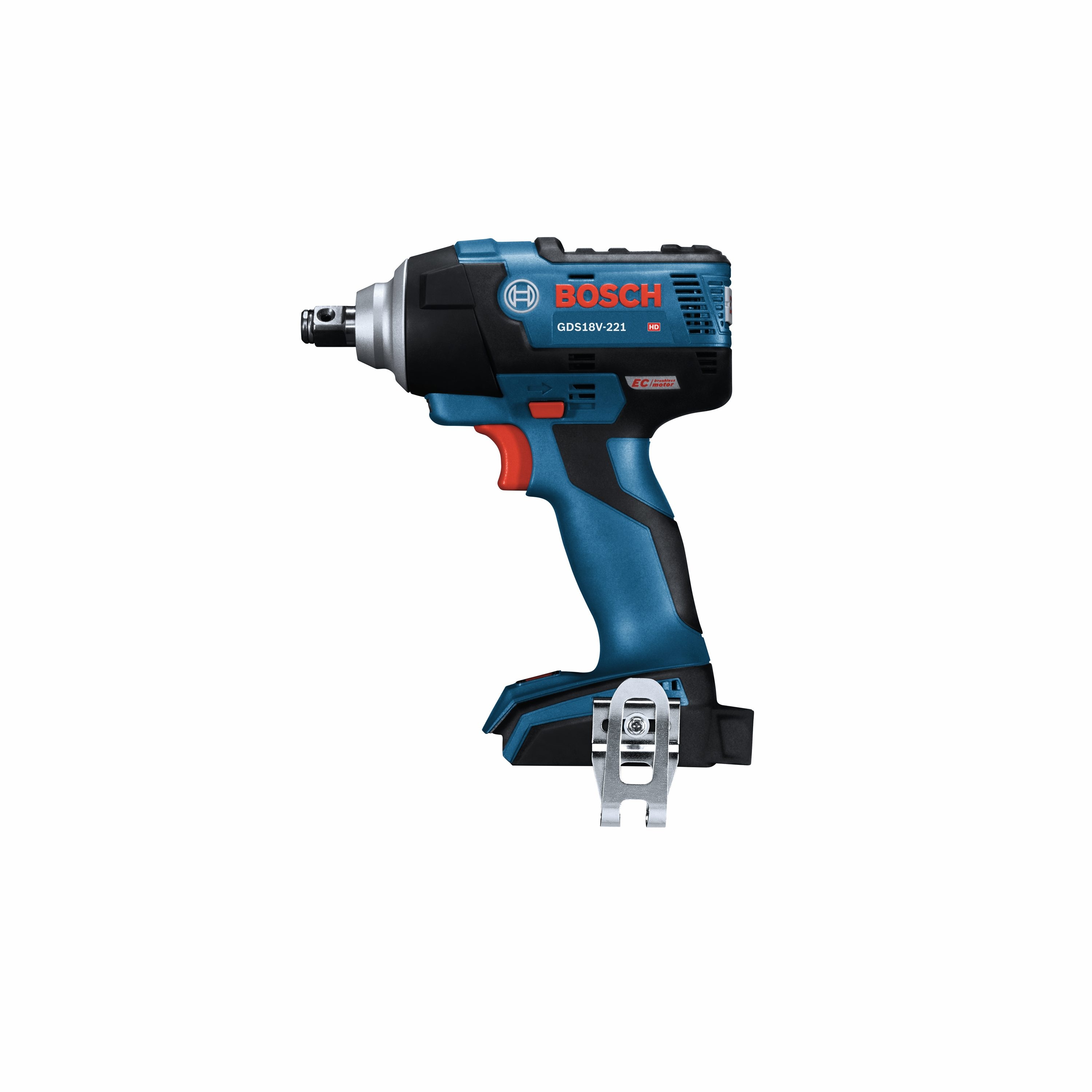 Llave de Impacto Inalámbrica Bosch de 18 voltios y 4 amperios con Velocidad Variable sin Escobillas de 1/2 pulgada GDS18V-221N