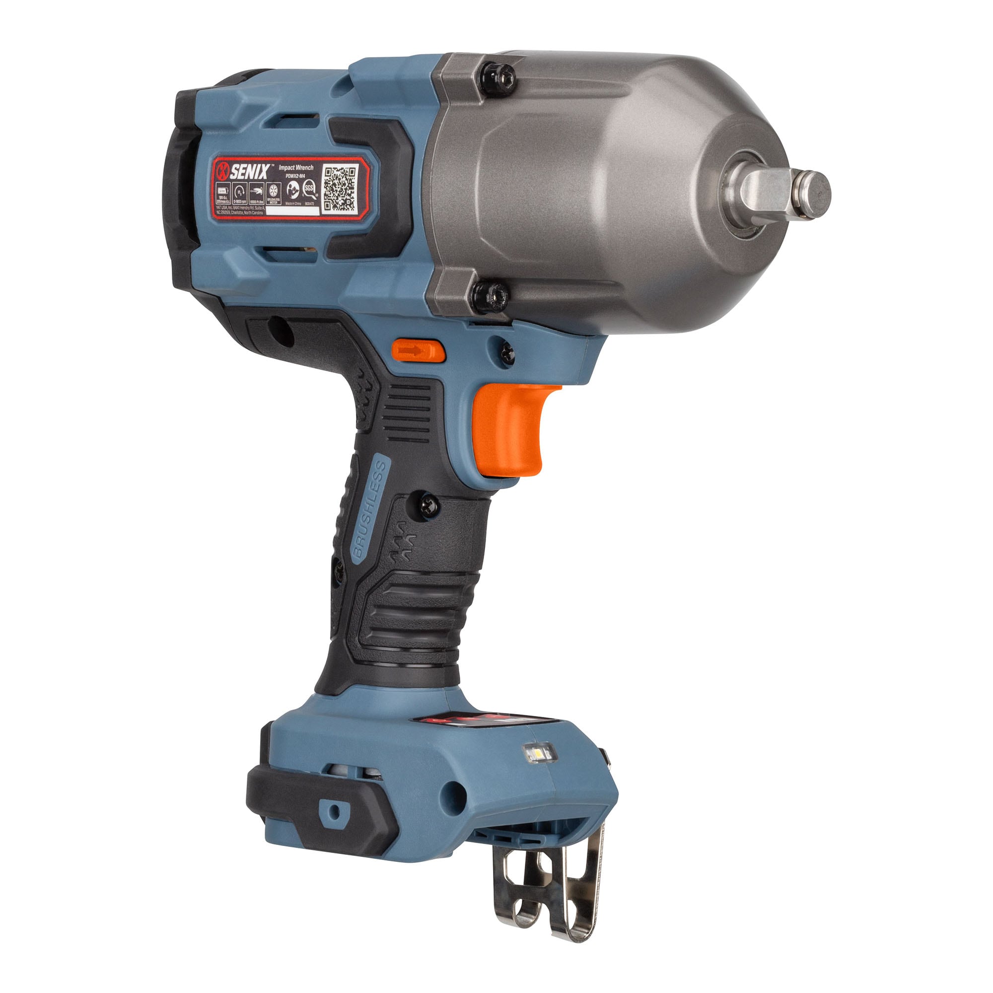 Llave de impacto inalámbrica SENIX X2 20 voltios con velocidad variable sin escobillas de 1/2 pulgada cuadrada PDWX2-M4-0