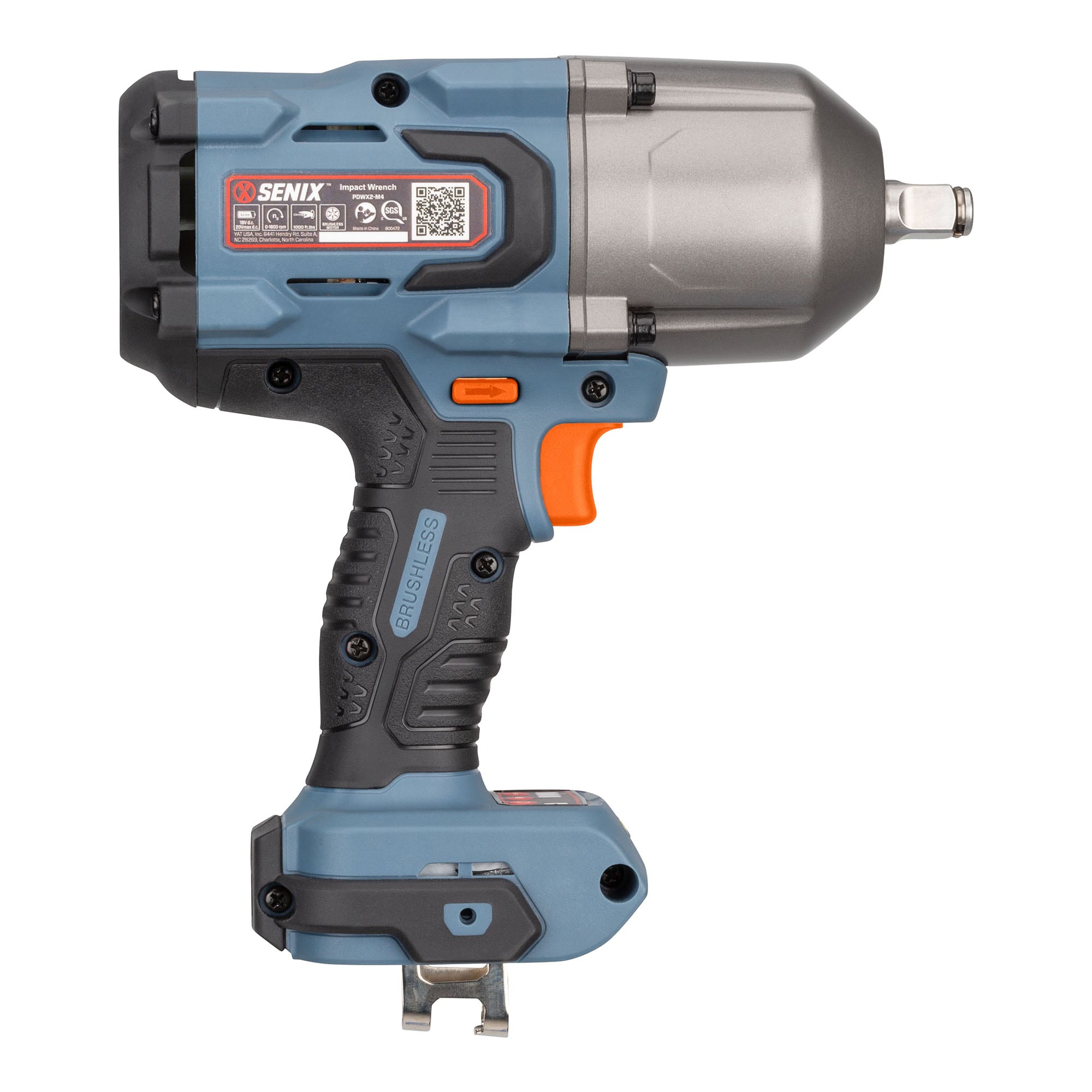 Llave de impacto inalámbrica SENIX X2 20 voltios con velocidad variable sin escobillas de 1/2 pulgada cuadrada PDWX2-M4-0