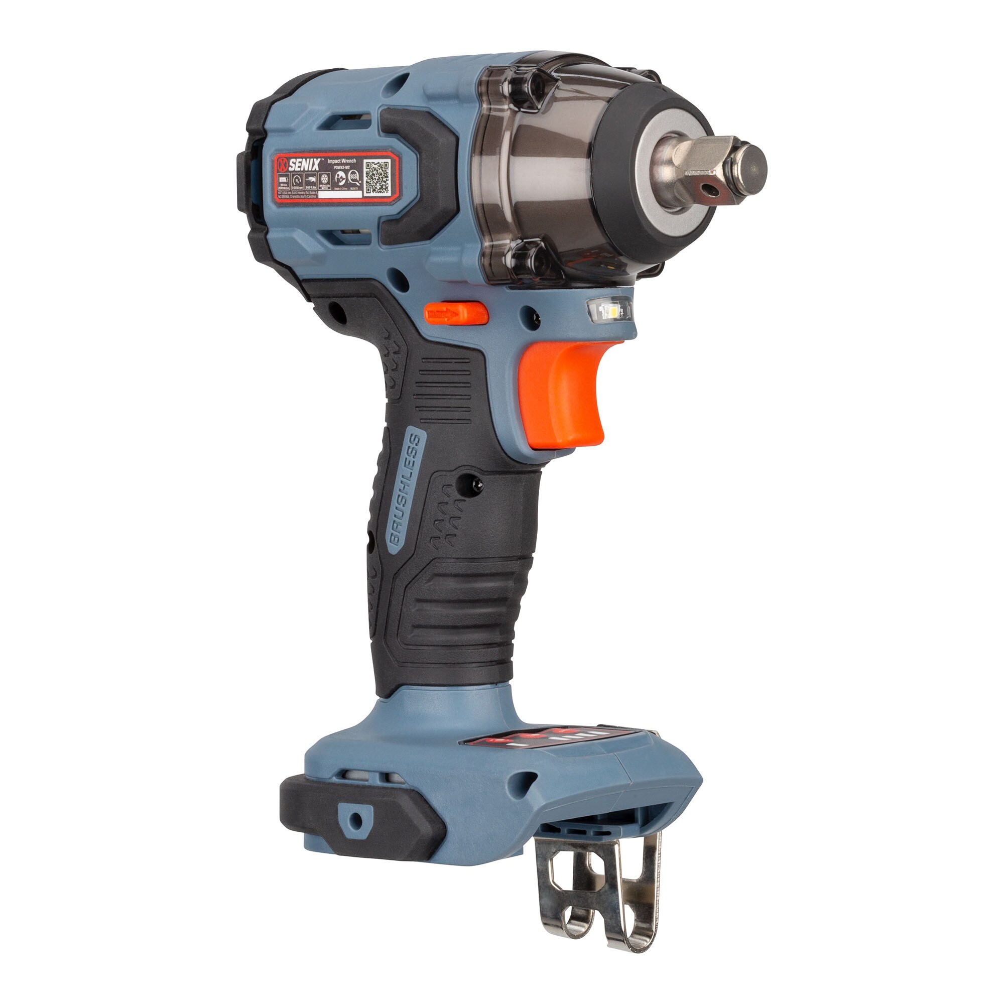 Llave de impacto inalámbrica de 1/2 pulgadas con motor sin escobillas y velocidad variable de 20 voltios SENIX X2 PDWX2-M2-0