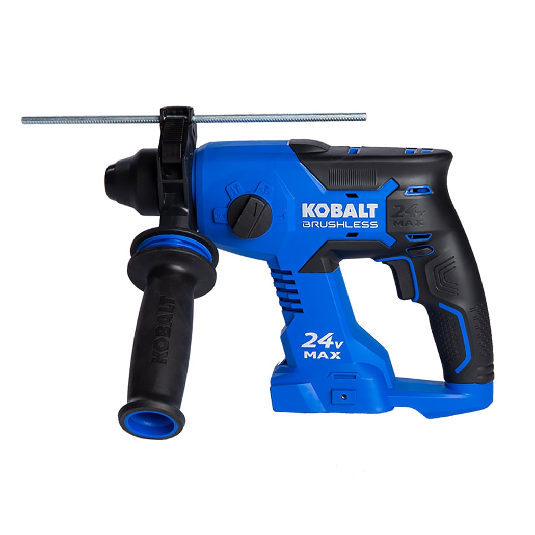 Martillo perforador rotativo inalámbrico Kobalt Brushless de 24 voltios con velocidad variable de 7/8 de pulgada SDS-plus KRH 124B-03.