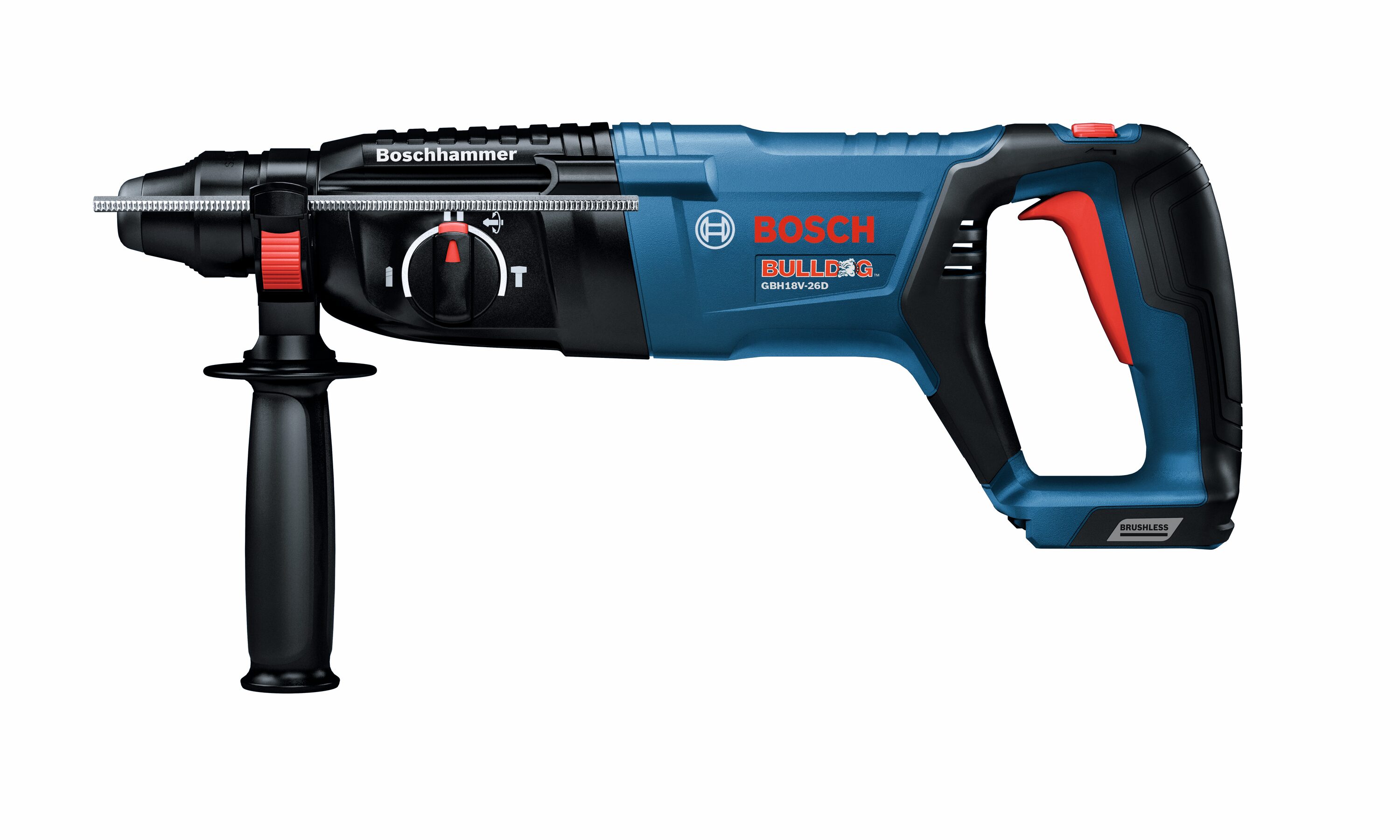 Machacador rotativo inalámbrico Bosch Bulldog de 18 voltios y 8 amperios con velocidad variable SDS-plus GBH18V-26DN