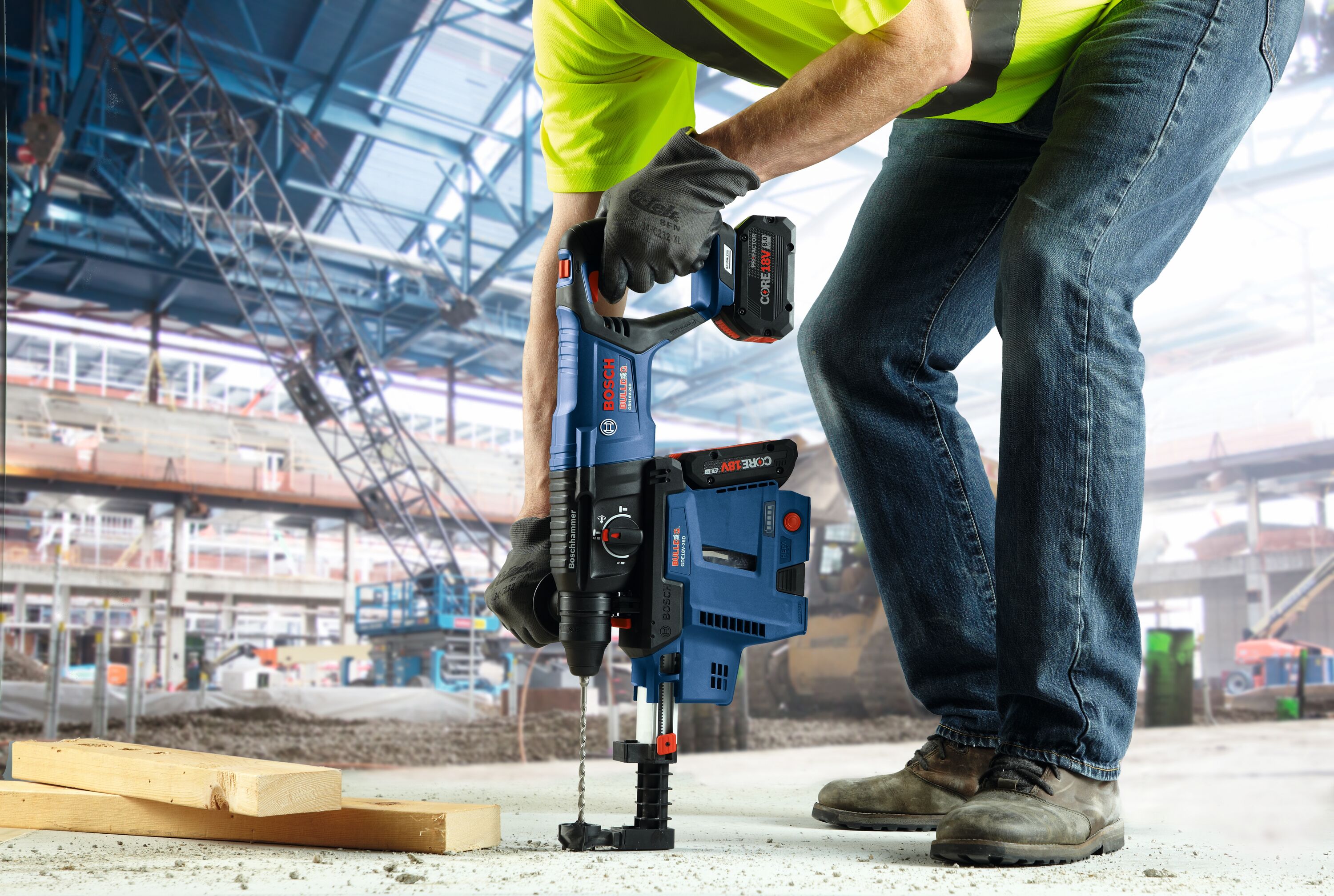 Machacador rotativo inalámbrico Bosch Bulldog de 18 voltios y 8 amperios con velocidad variable SDS-plus GBH18V-26DN