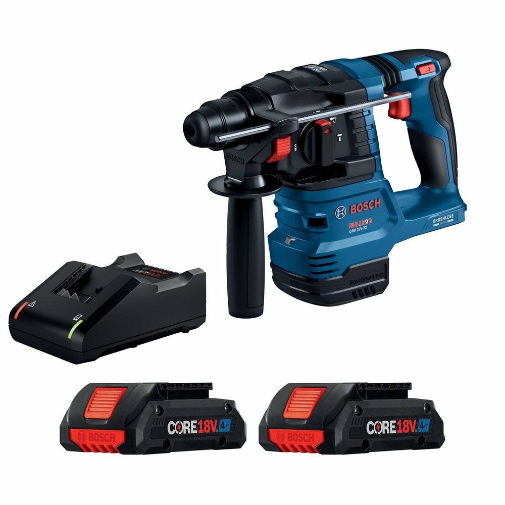 Martillo rotativo inalámbrico Bosch de 18 voltios y 4 amperios con velocidad variable SDS-plus de 3/4 pulgadas GBH18V-22K24