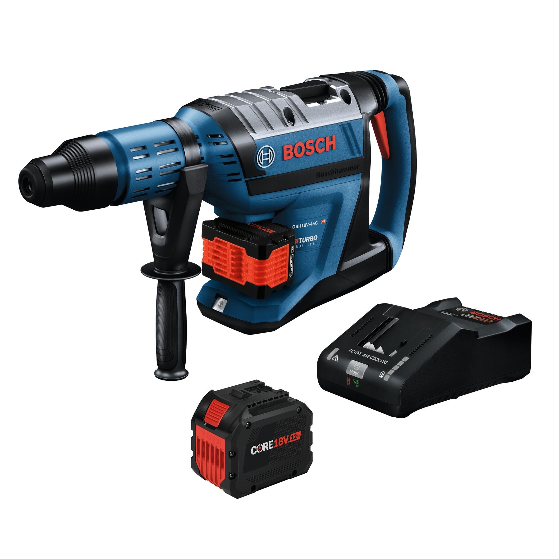 Martillo de rotación inalámbrico Bosch PROFACTOR de 18 voltios y 12.0 amperios con velocidad variable SDS-Max GBH18V-45CK27
