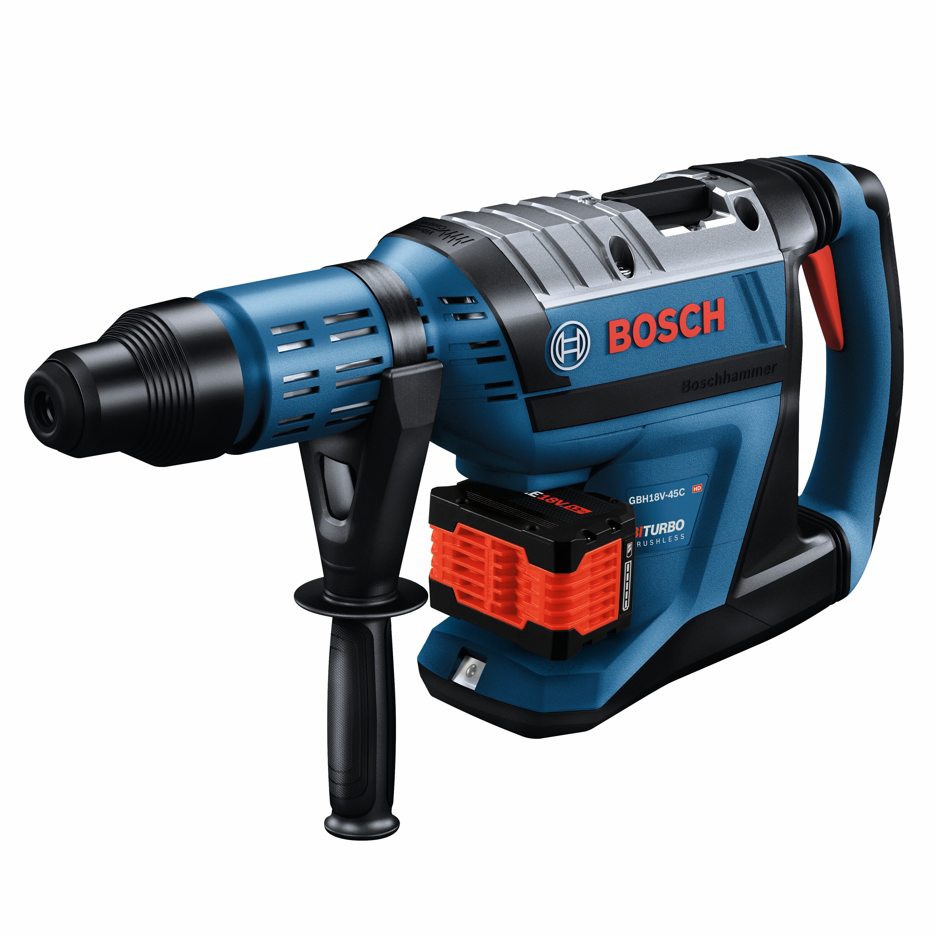 Martillo de rotación inalámbrico Bosch PROFACTOR de 18 voltios y 12.0 amperios con velocidad variable SDS-Max GBH18V-45CK27