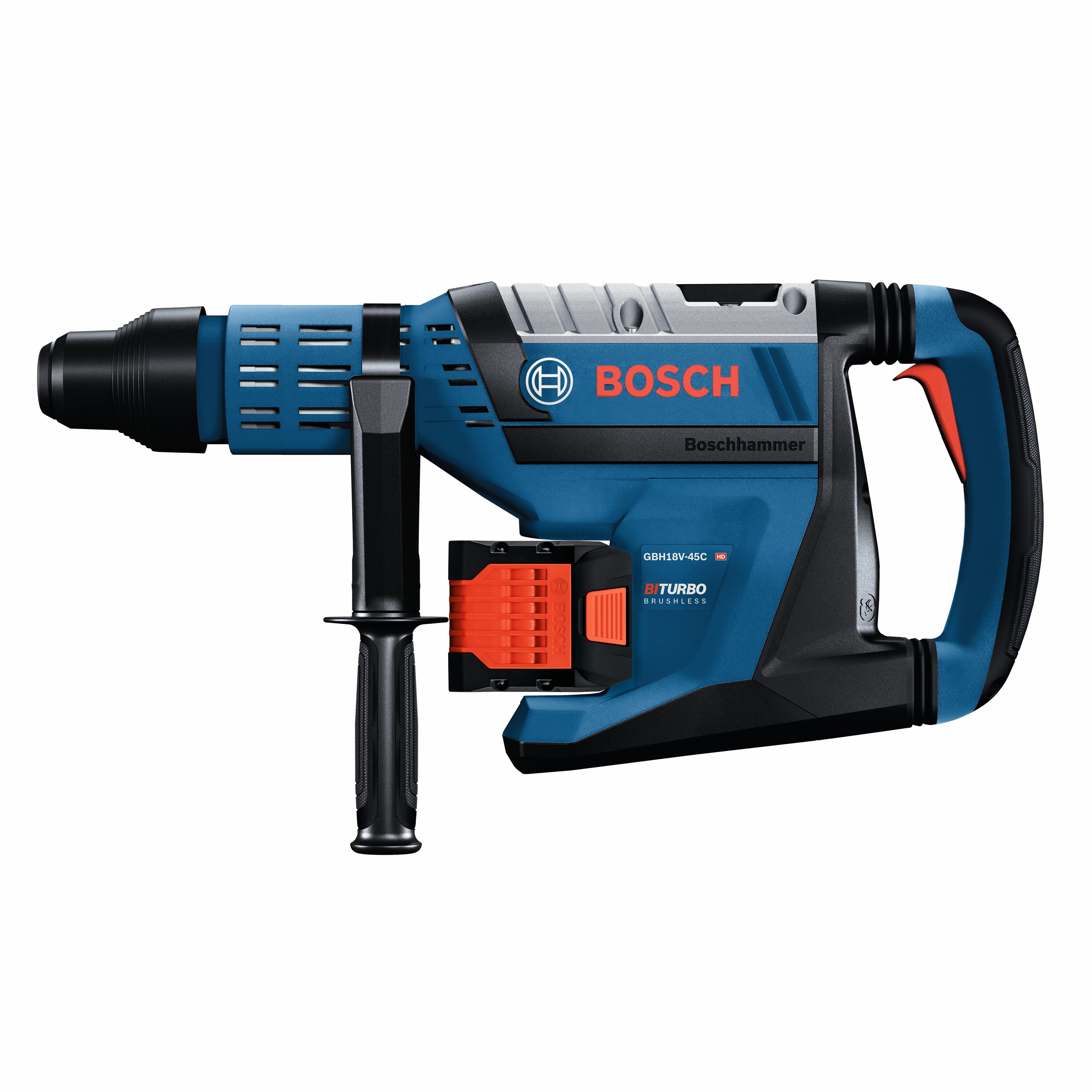 Martillo de rotación inalámbrico Bosch PROFACTOR de 18 voltios y 12.0 amperios con velocidad variable SDS-Max GBH18V-45CK27