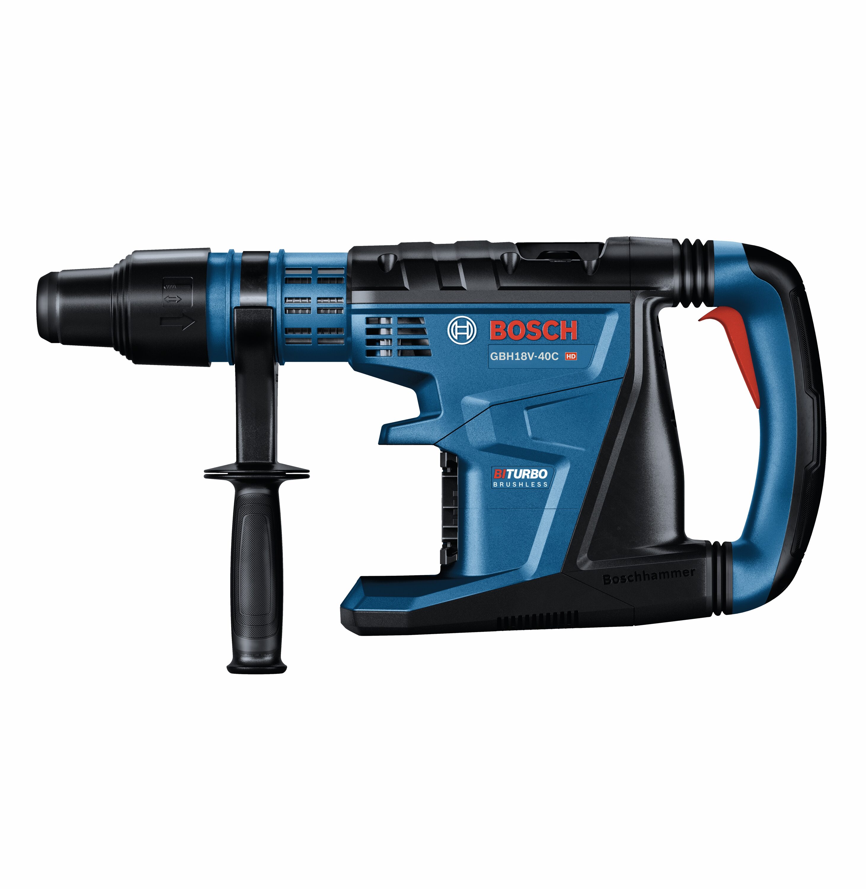 Martillo rotativo inalámbrico Bosch PROFACTOR de 18 voltios con velocidad variable SDS-Max GBH18V-40CN.